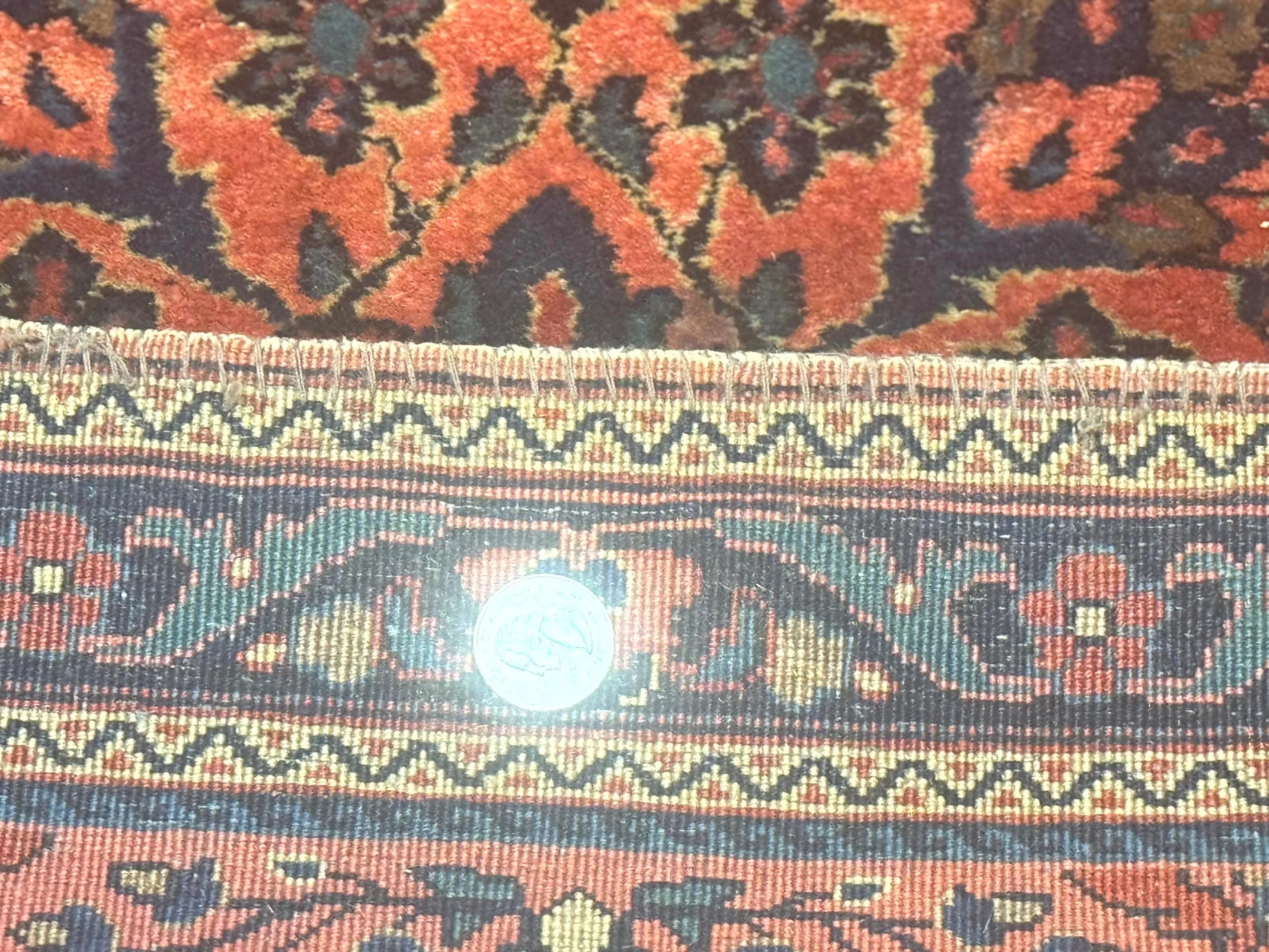 Antique Persian Sarouk Rug 2x4, Red, Fine 260 KPSI - Image 11