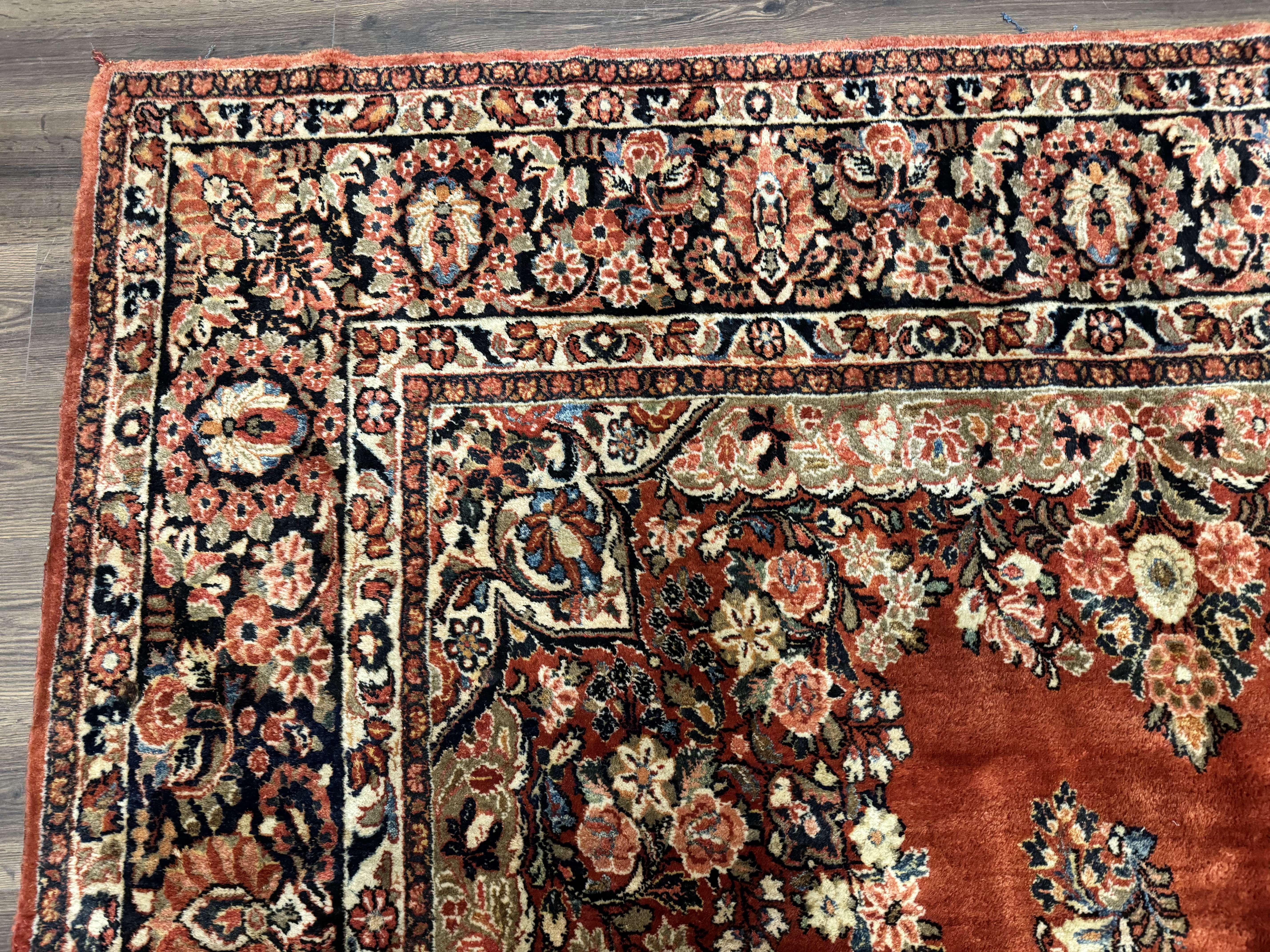 Antique Persian Sarouk Rug 9x12 - Image 6