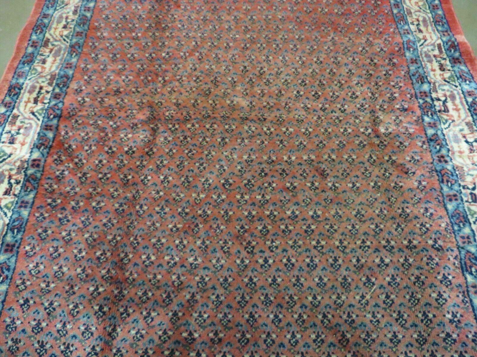 Antique Persian Seraband Runner 3.7 x 11 - Red, Wool, Mir Pattern - Image 3