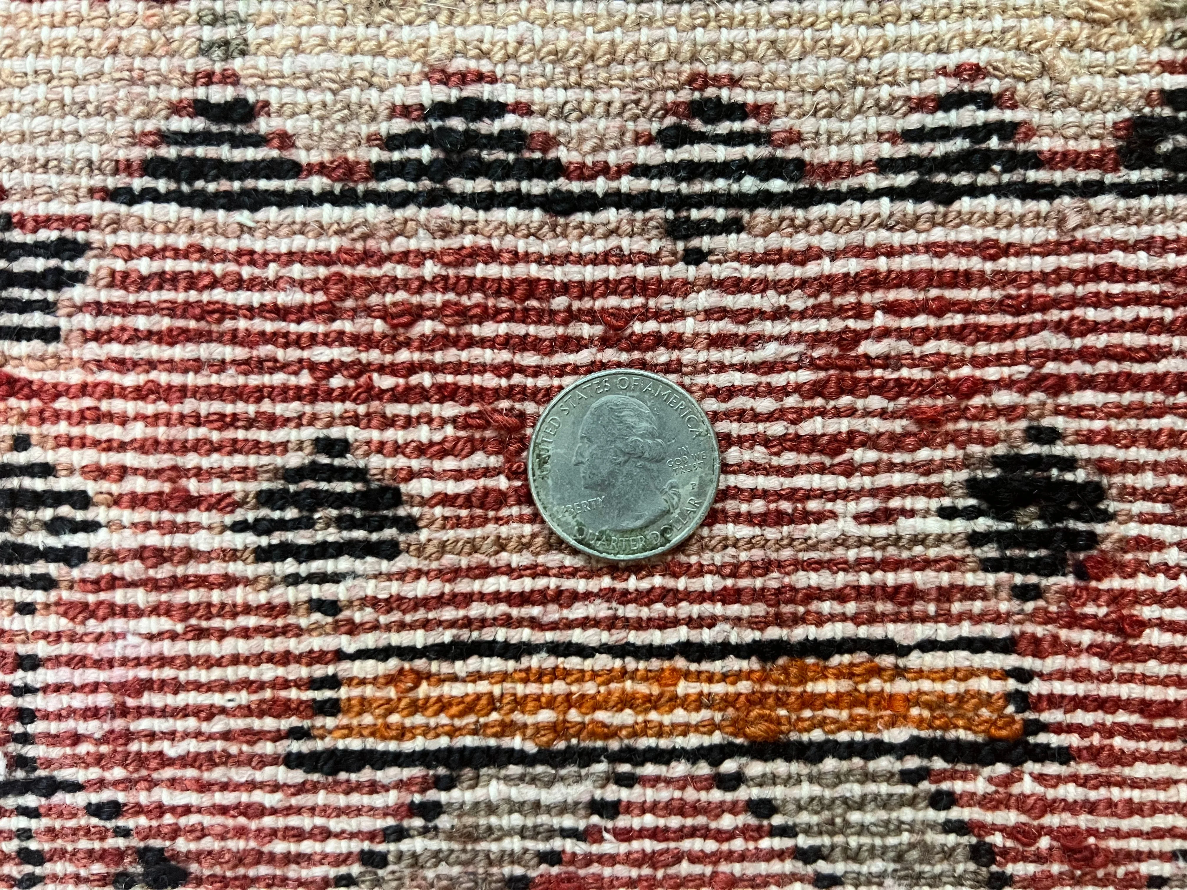 Antique Persian Tribal Rug 4 x 8, Geometric Medallion, Boho Rug, Wool Handmade Rug, Red 4x8 Rug, Persian Hamadan Rug - Image 11