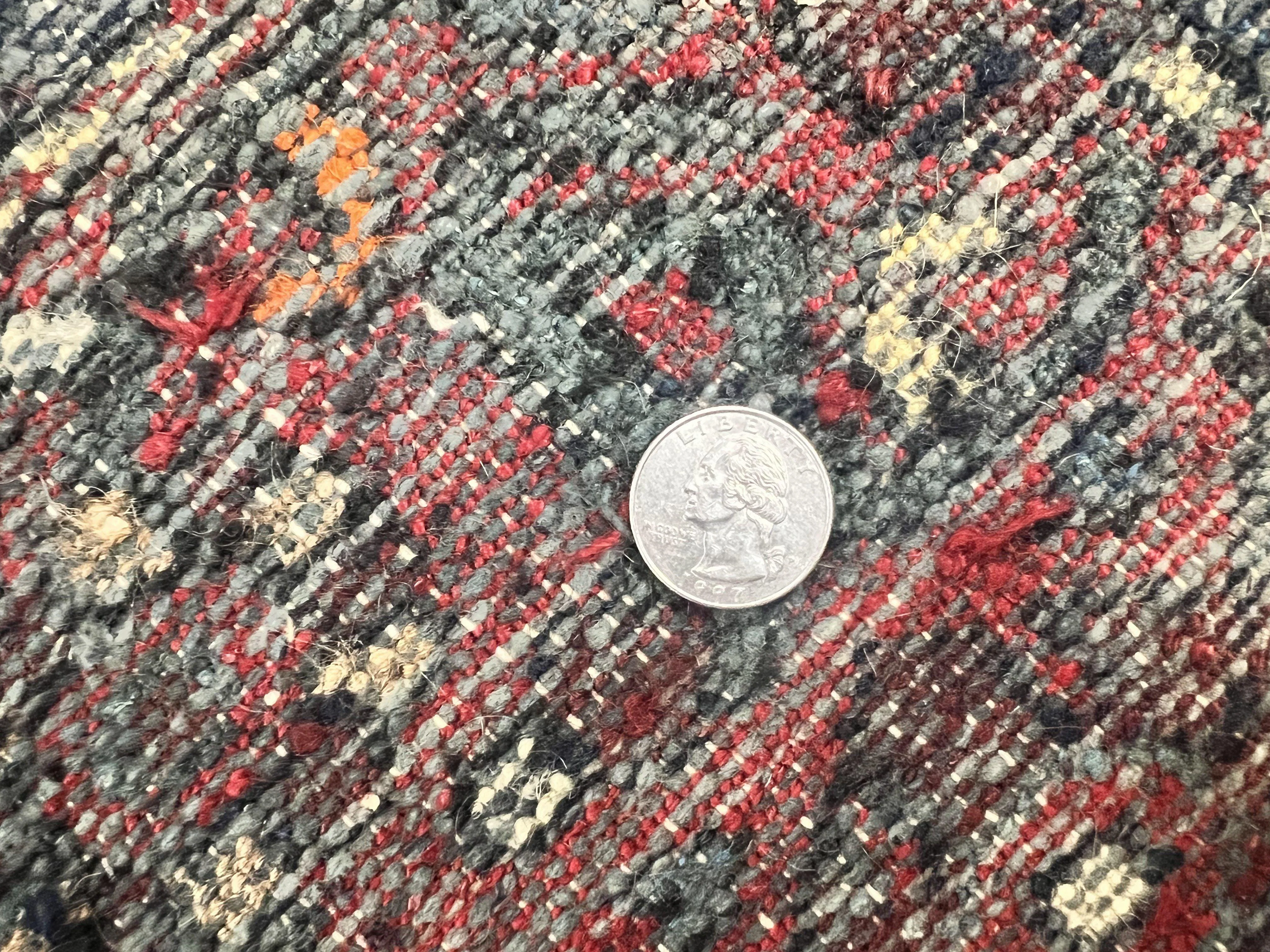 Antique Persian Tribal Rug 4x7, Wool Handmade 1920s Carpet, Red Blue, Persian Hamadan Rug - Image 10