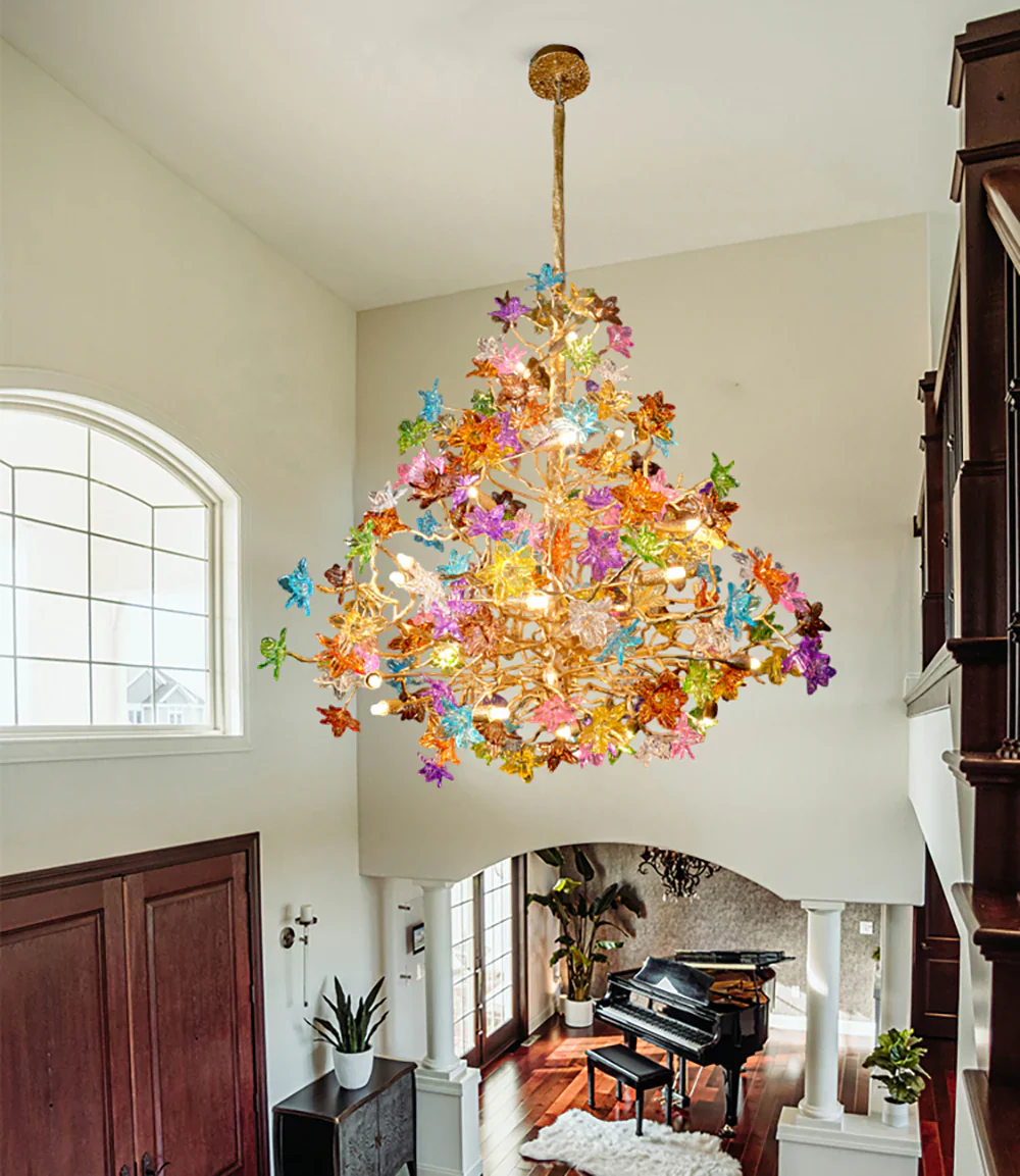Art Stained Glass Tree Branch Chandelier - Image 10
