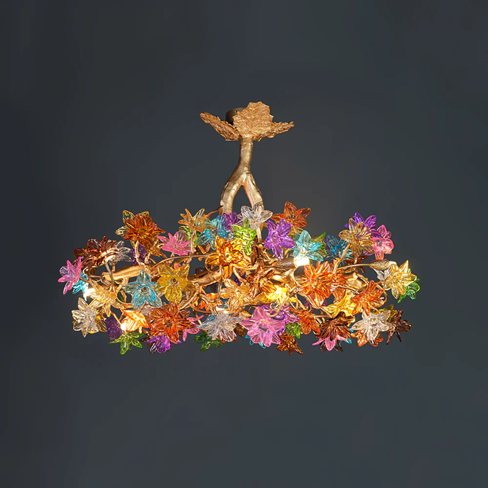 Art Stained Glass Tree Branch Chandelier - Image 13