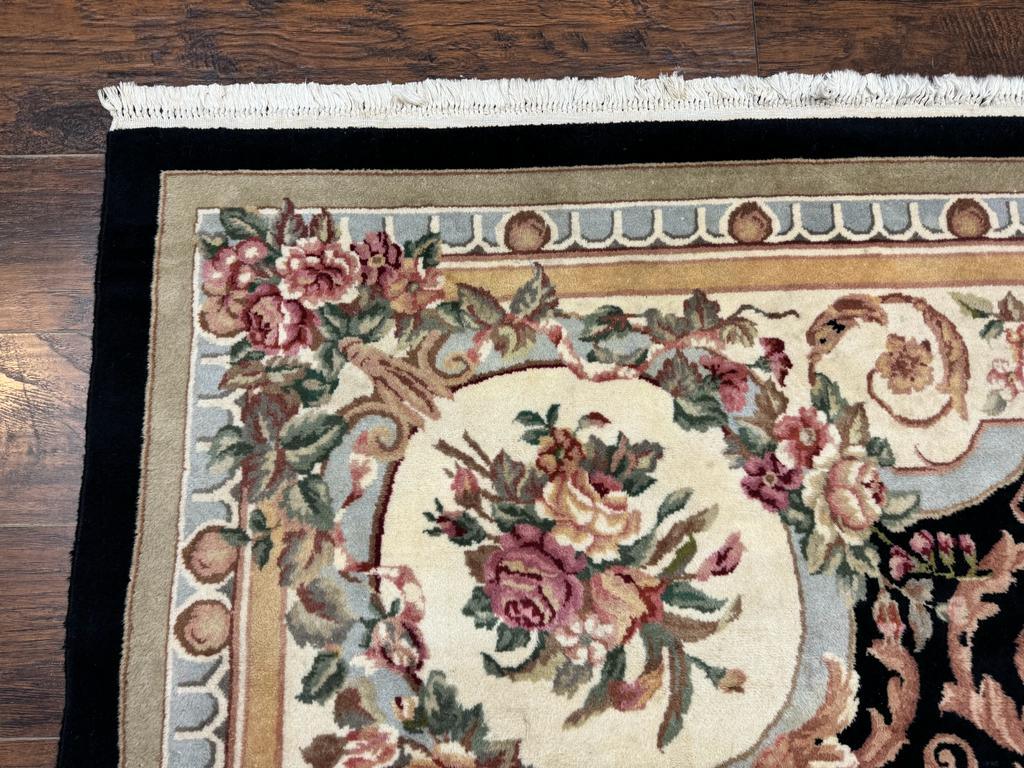 Aubusson Rug 8x10, Floral, Wool Pile, Elegant, European Design, Handmade, Fine - Image 6
