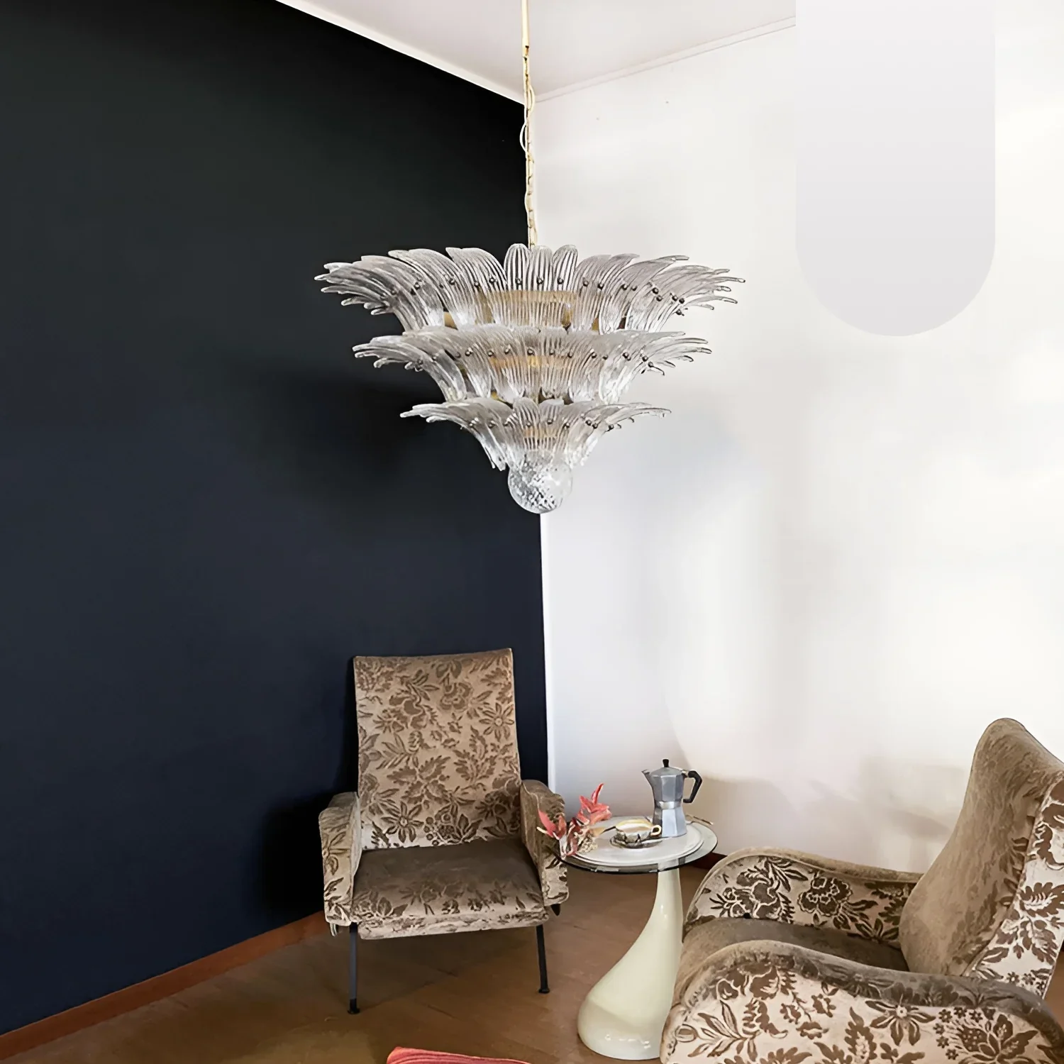 Beautifully Murano Palmette Transparent Chandelier - Image 16
