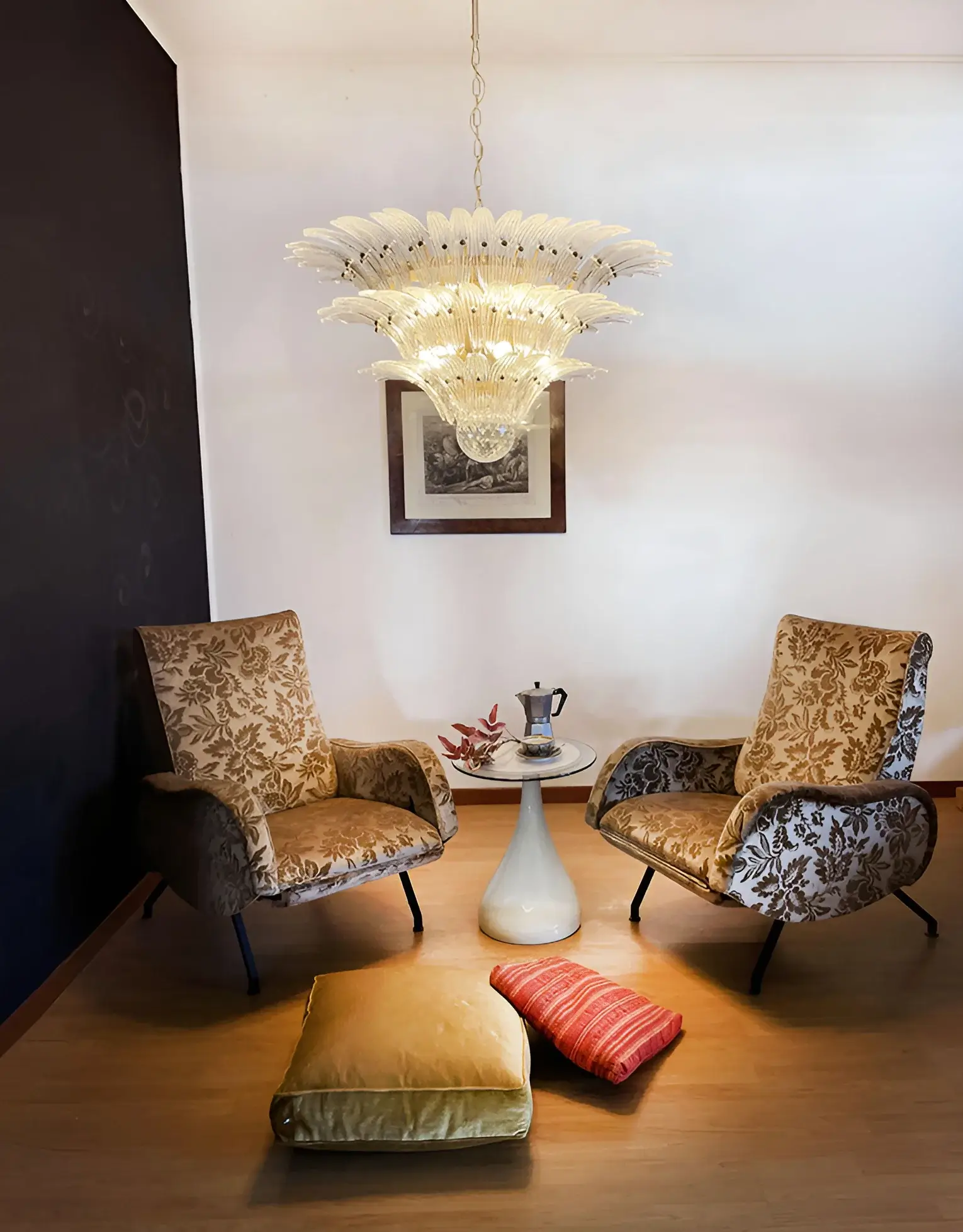 Beautifully Murano Palmette Transparent Chandelier - Image 4