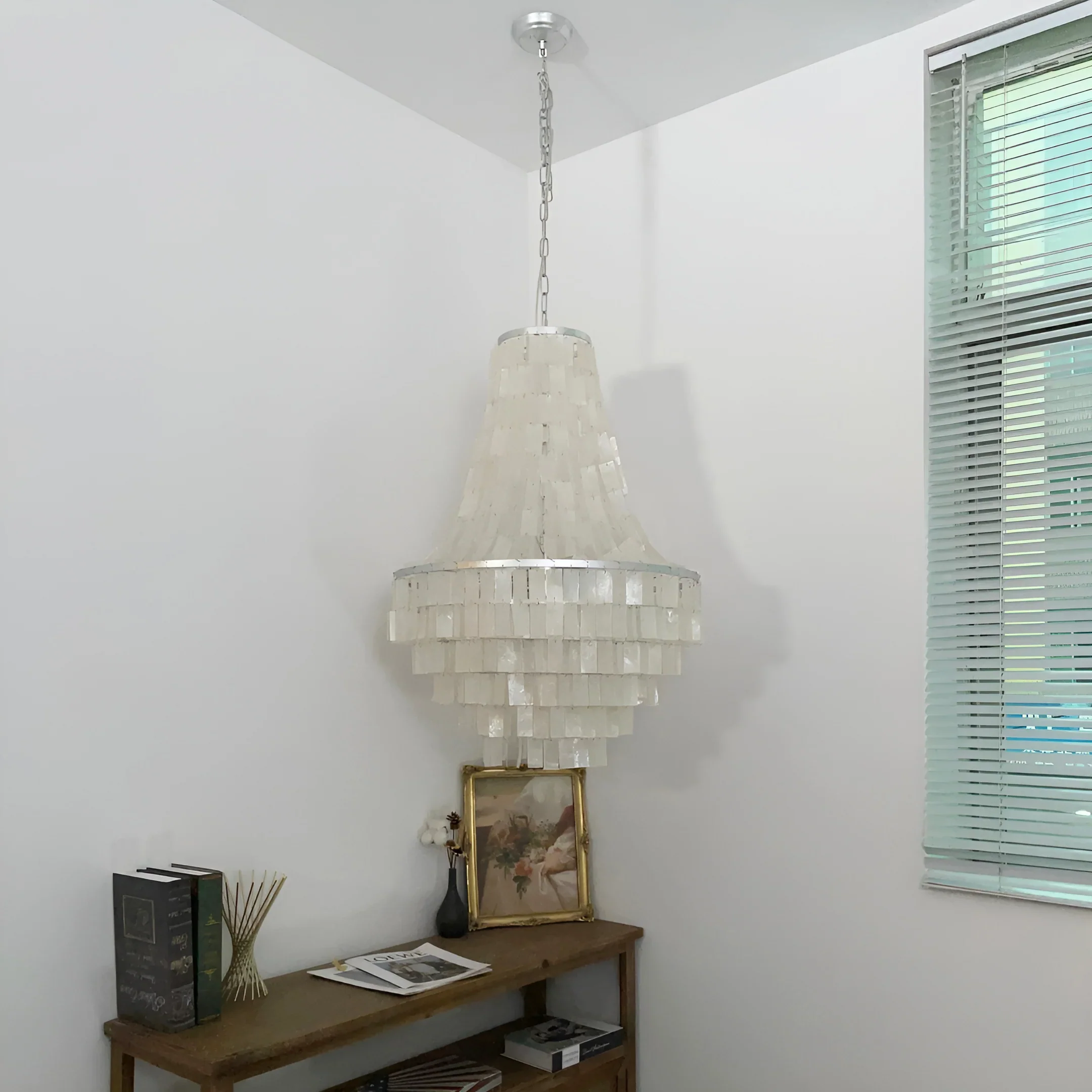 Boho Tiered Capiz Chandelier - Image 11