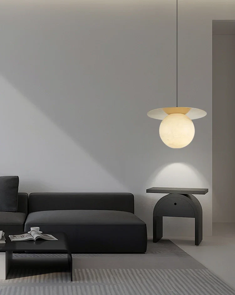 Borra Round Alabaster Pendant Light - Image 14