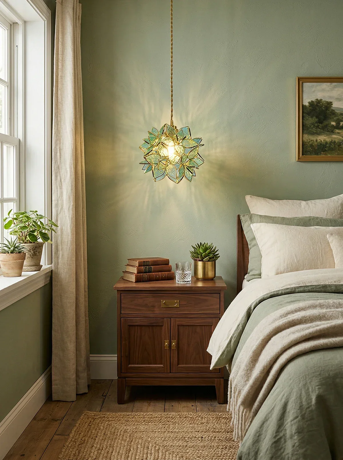 Floral Glass Pendant Lamp - Image 3