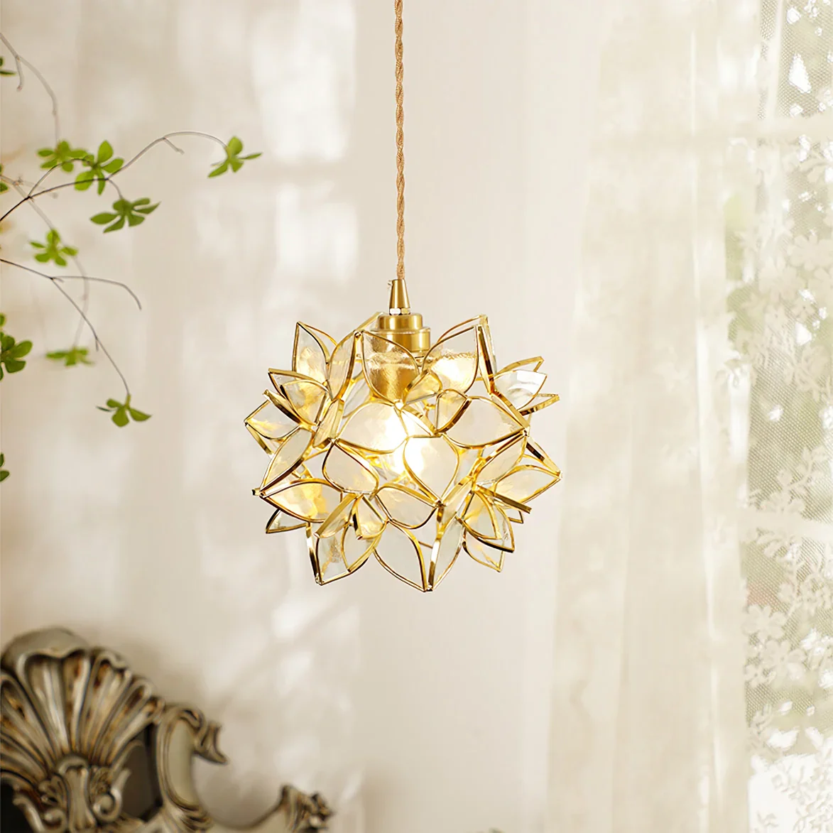 Floral Glass Pendant Lamp - Image 7