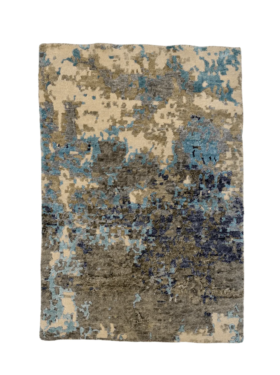 Contemporary Abstract (2x3) aqua/gray