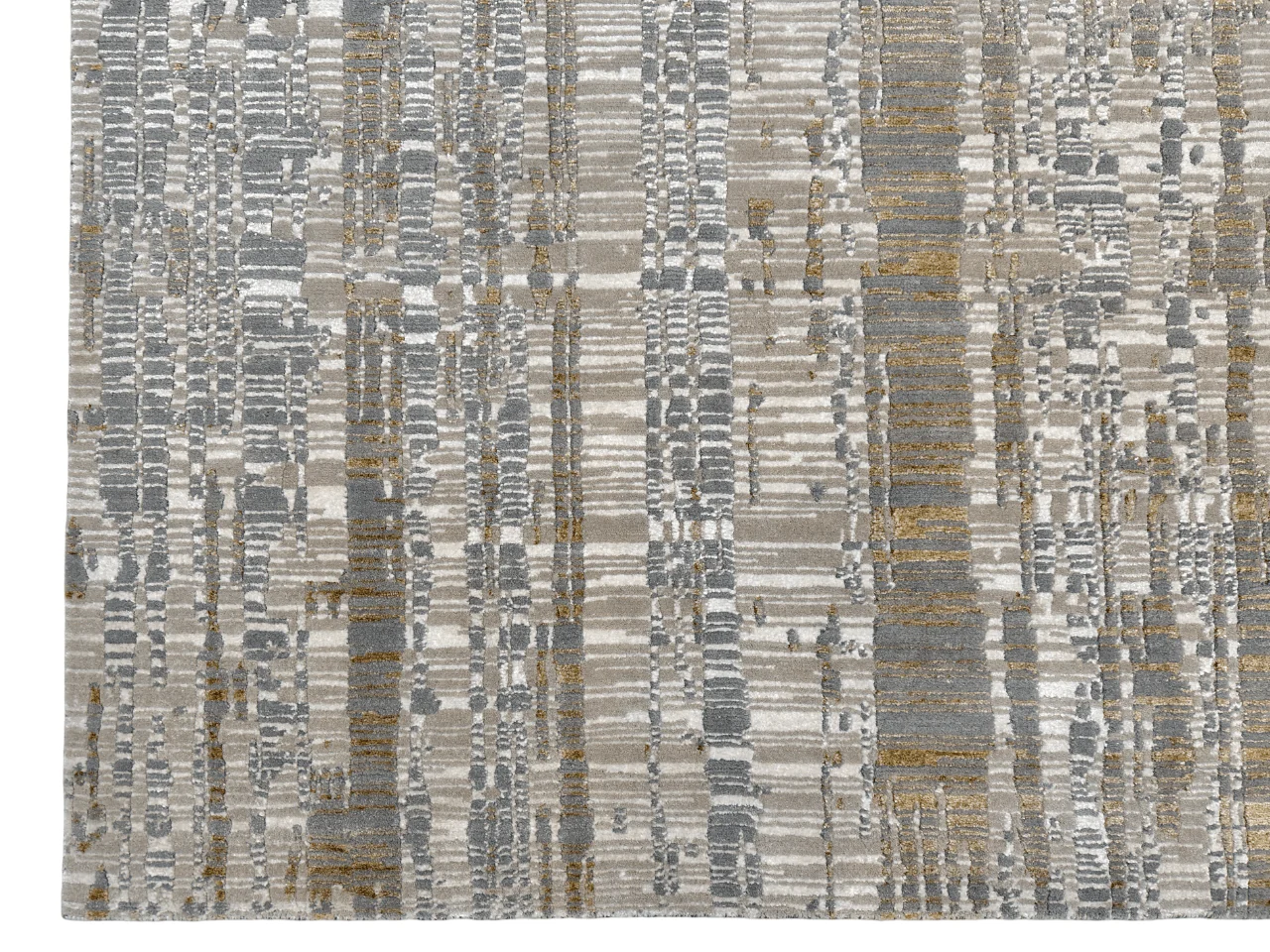 Contemporary Carved Tibetan 9x12 (ivory/gold/gray) - Image 3
