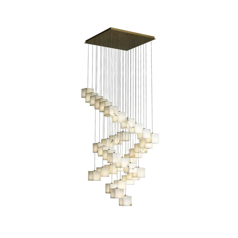 Cube Alabaster Staircase Chandelier - Image 25