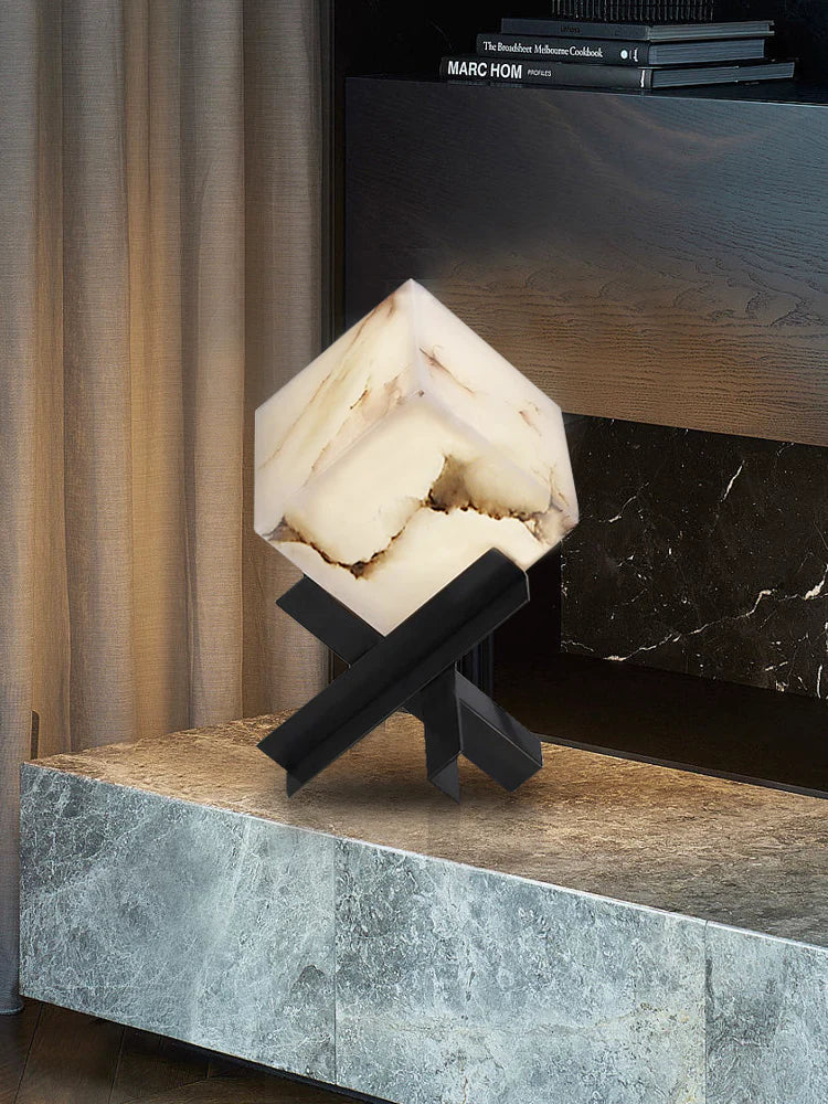 Cube Alabaster Table Lamp - Image 3