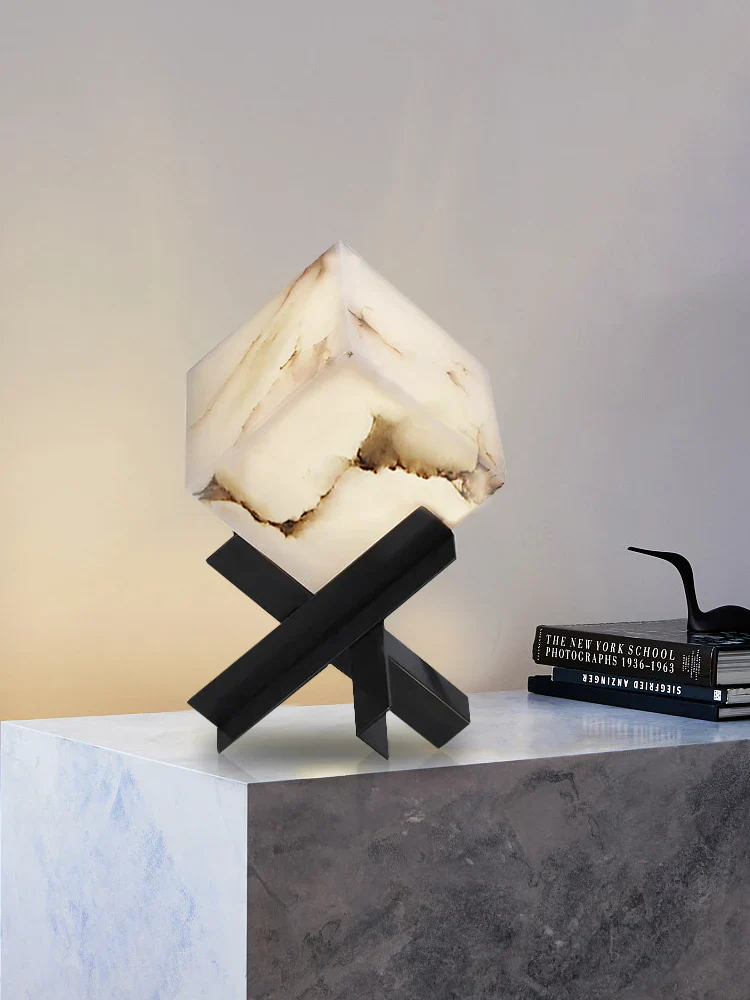 Cube Alabaster Table Lamp - Image 4
