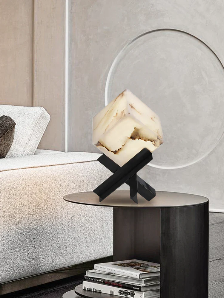 Cube Alabaster Table Lamp - Image 5