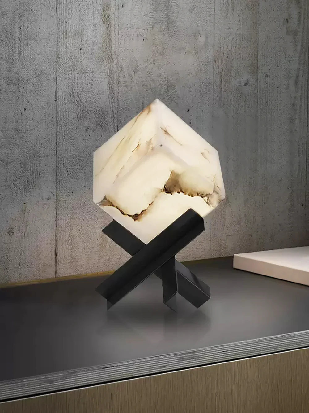 Cube Alabaster Table Lamp - Image 7