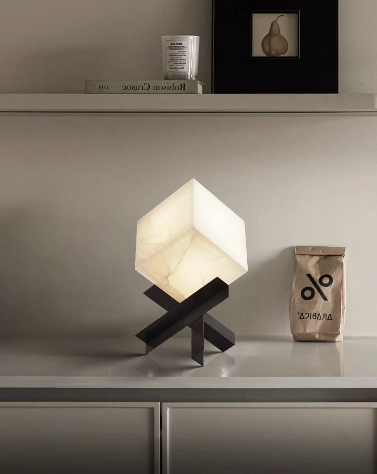 Cube Alabaster Table Lamp - Image 8