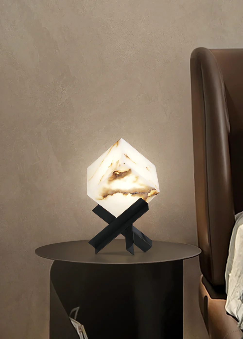 Cube Alabaster Table Lamp - Image 9