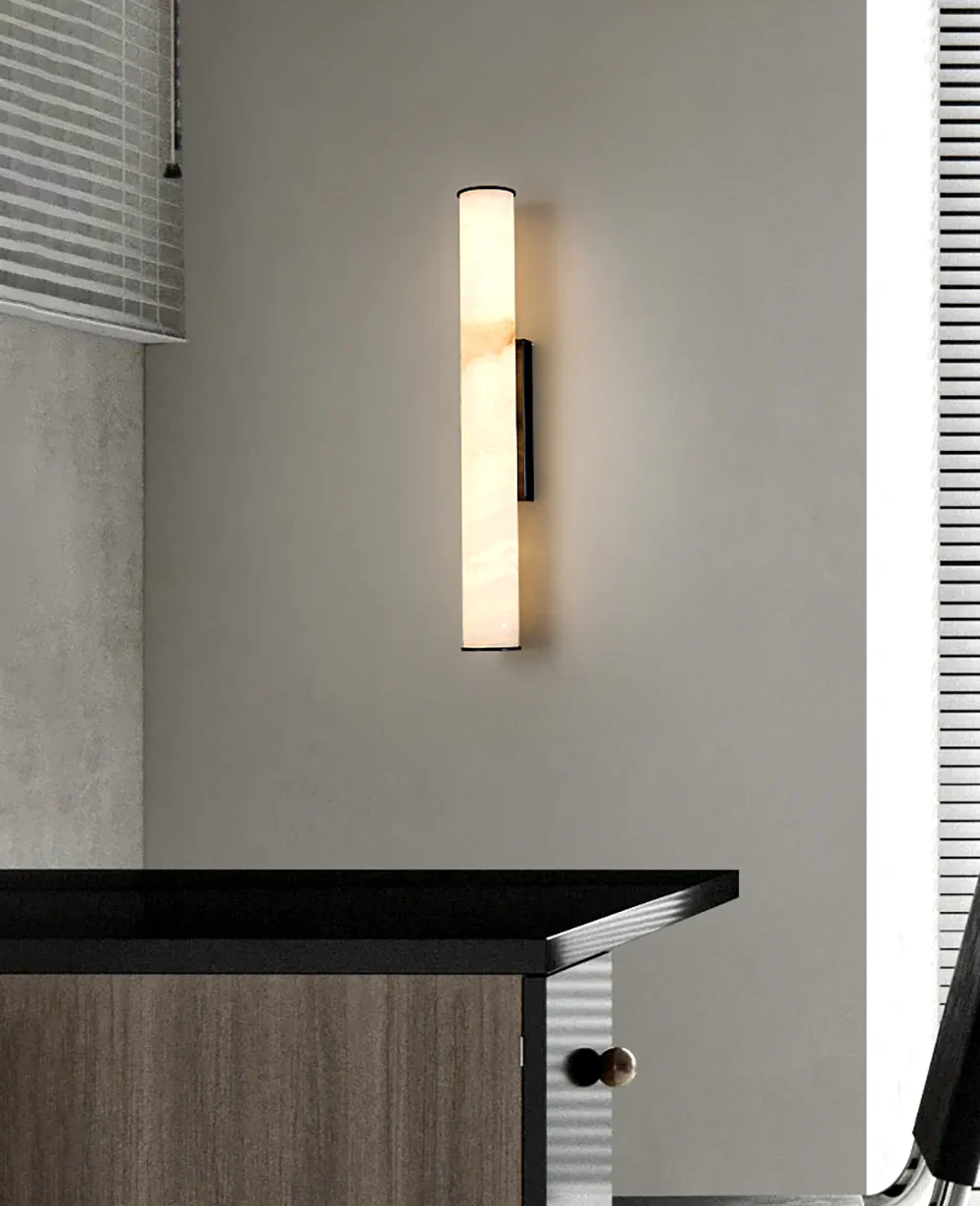 Cylindrical Callisto Alabaster Wall Lamp - Image 12