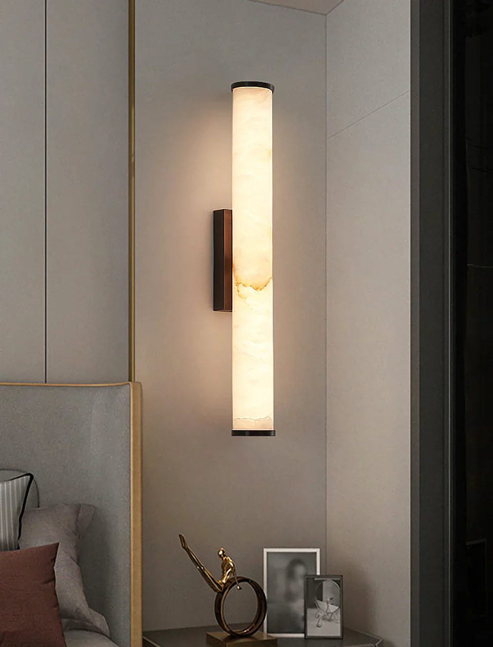 Cylindrical Callisto Alabaster Wall Lamp - Image 13