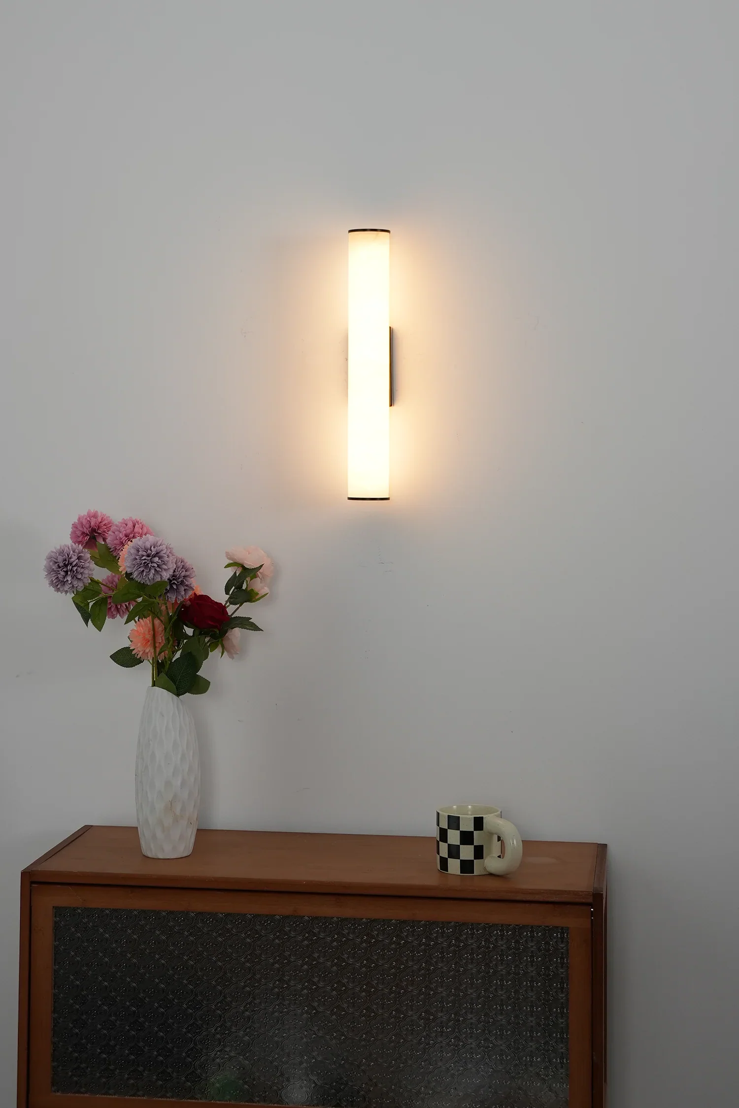 Cylindrical Callisto Alabaster Wall Lamp - Image 16