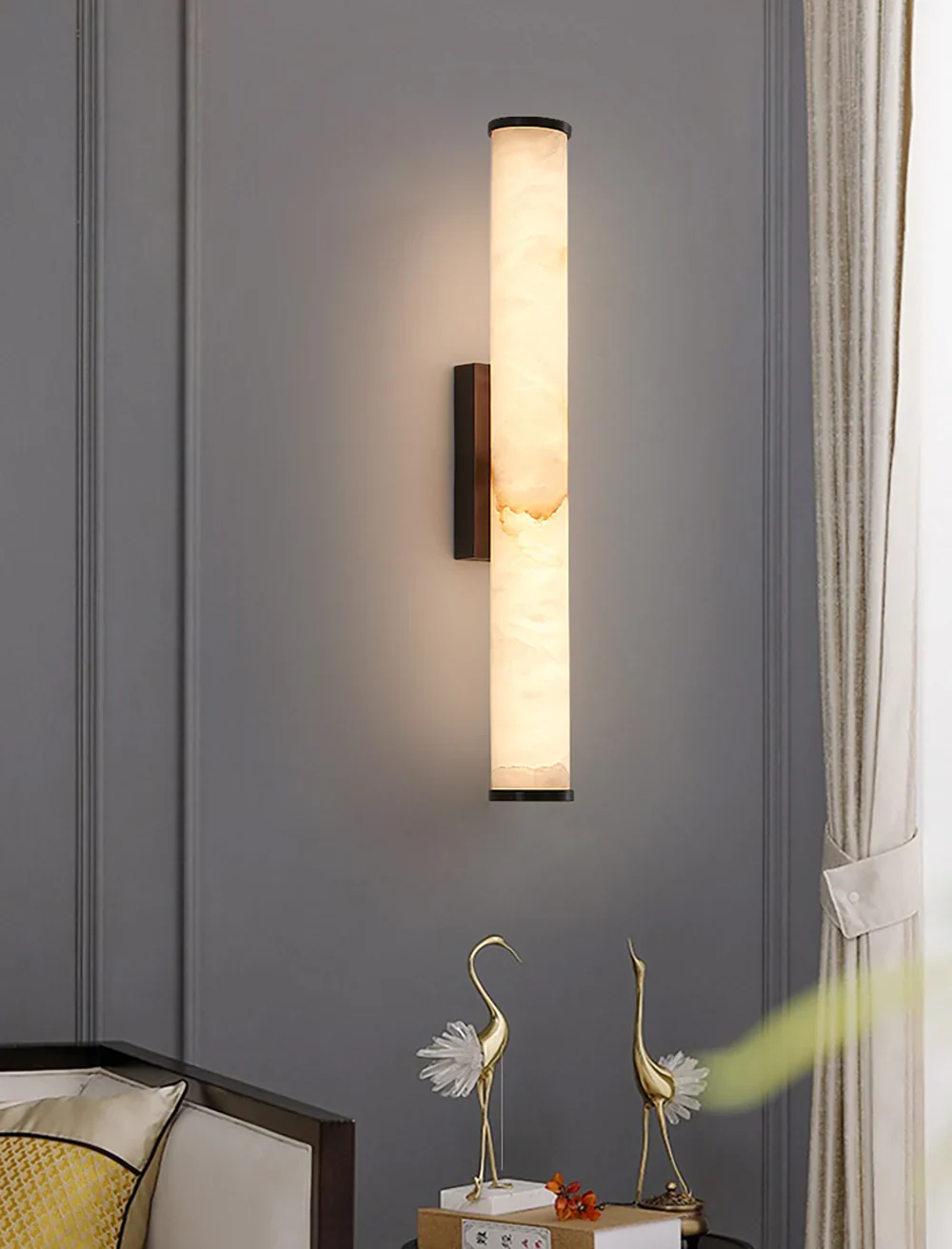 Cylindrical Callisto Alabaster Wall Lamp - Image 17
