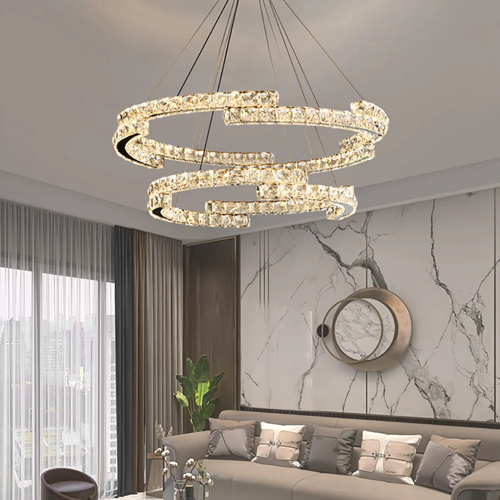Double Ring Crystal Chandelier - Image 7