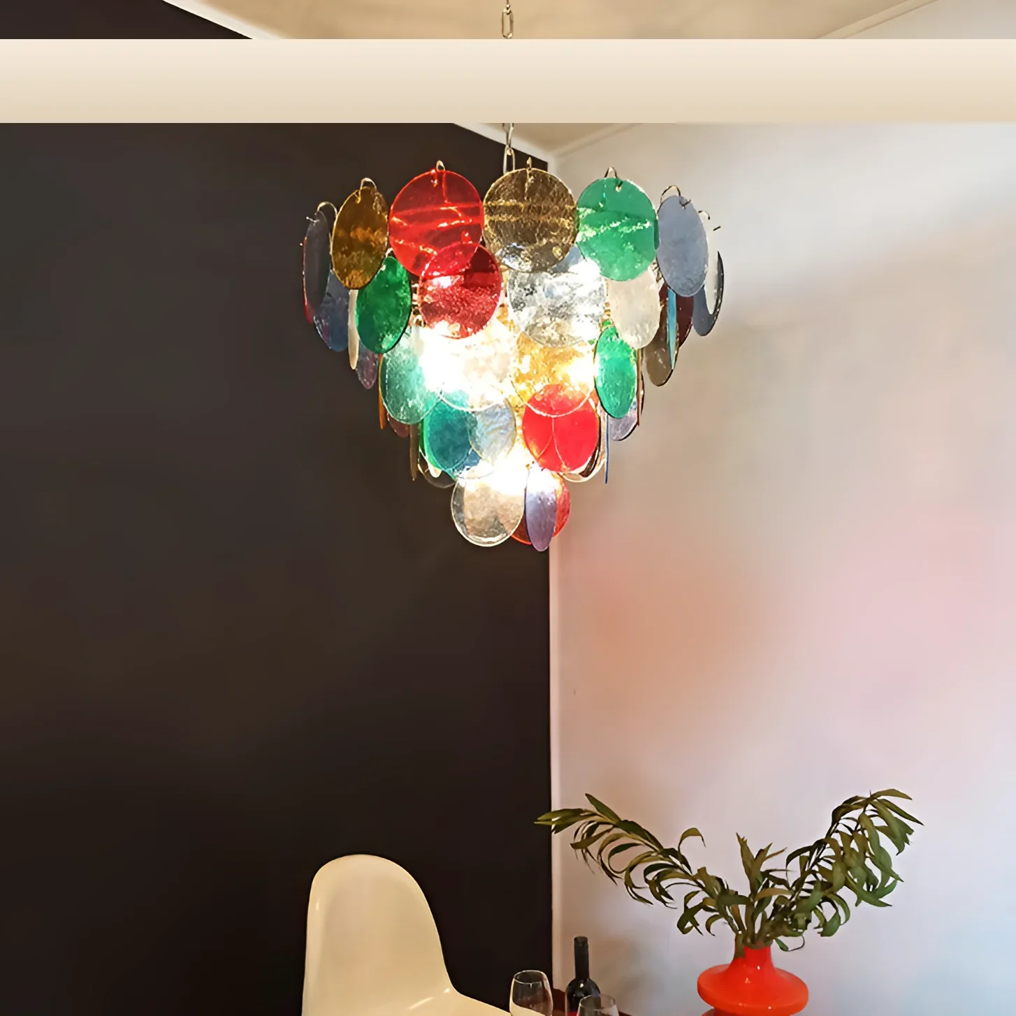 Elegant Murano Disc Multicolored Chandelier - Image 15