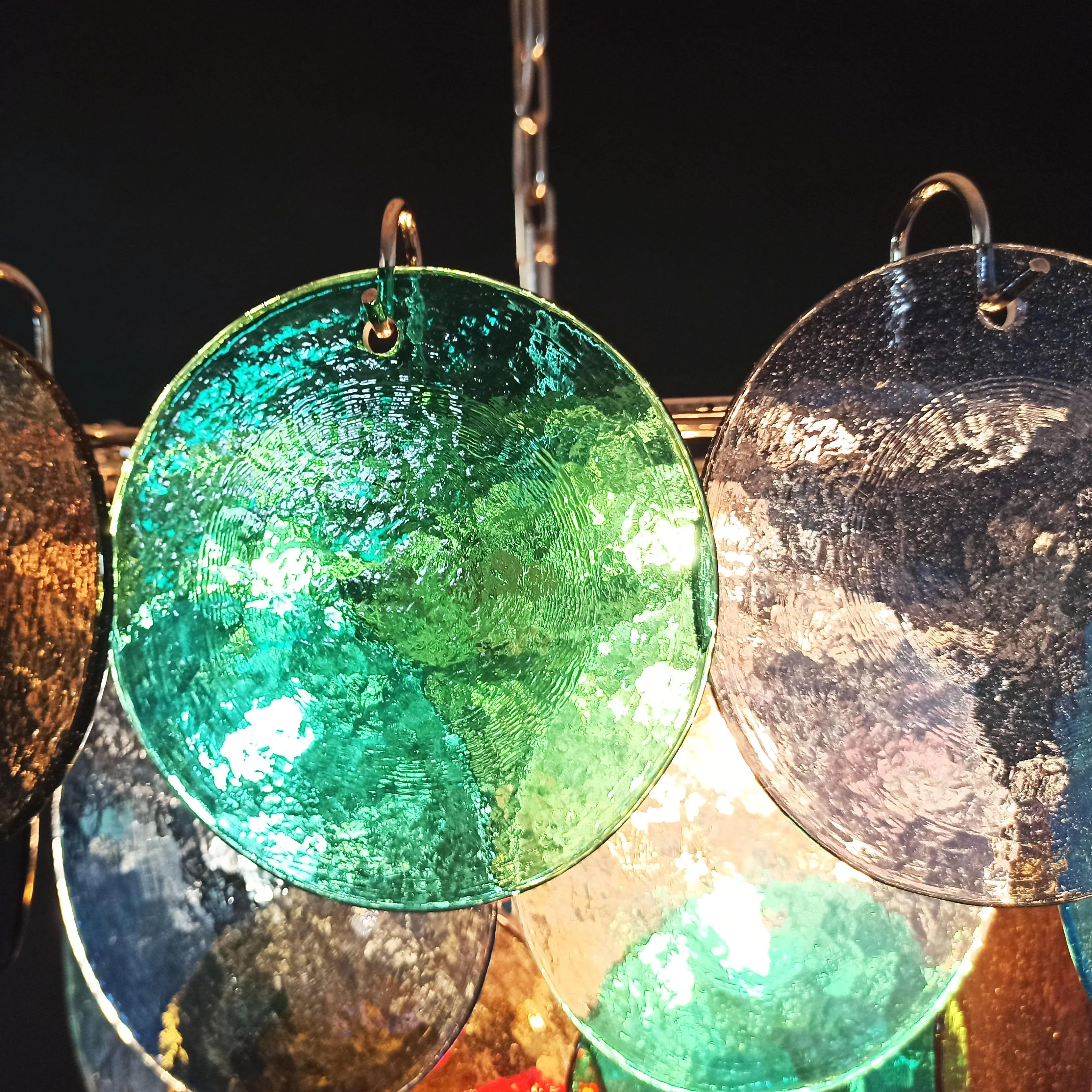 Elegant Murano Disc Multicolored Chandelier - Image 19