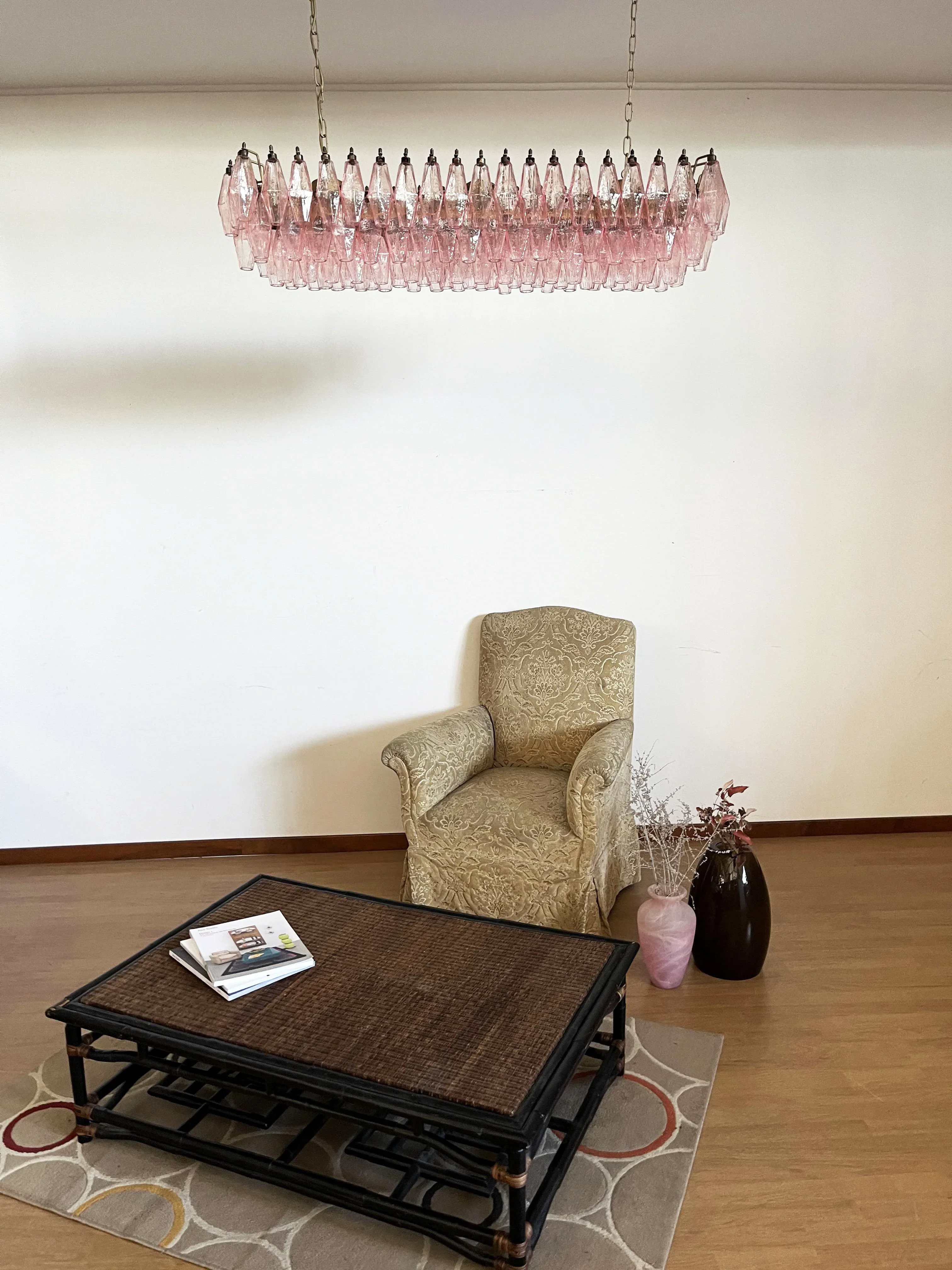 Elegant Pink Murano Poliedri Chandelier - Image 5