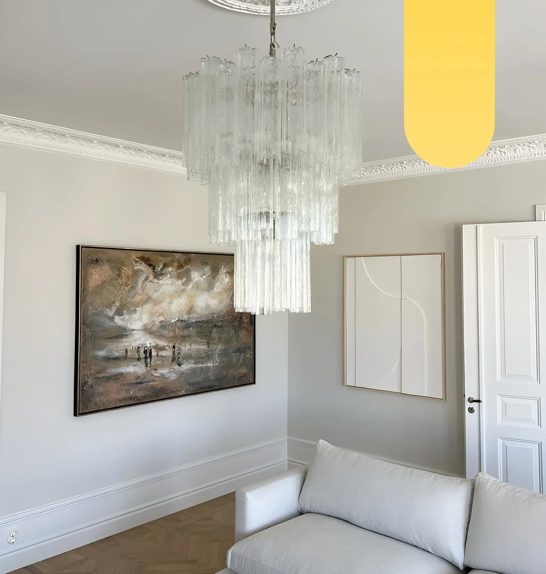 Elegant Transparent Murano Glass Tube Chandelier - Image 17