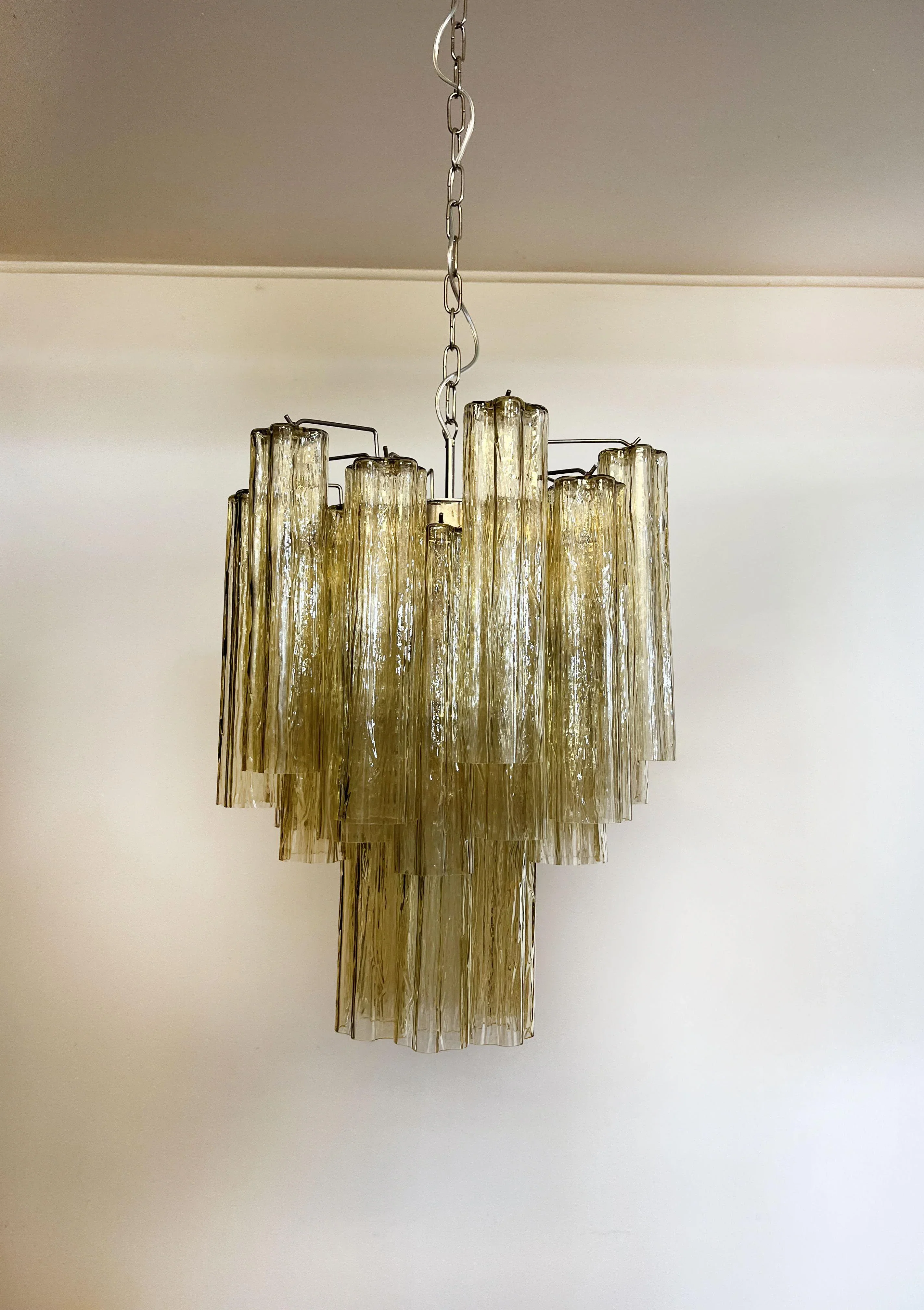 Fantastic Amber Murano Glass Tube Chandelier - Image 13