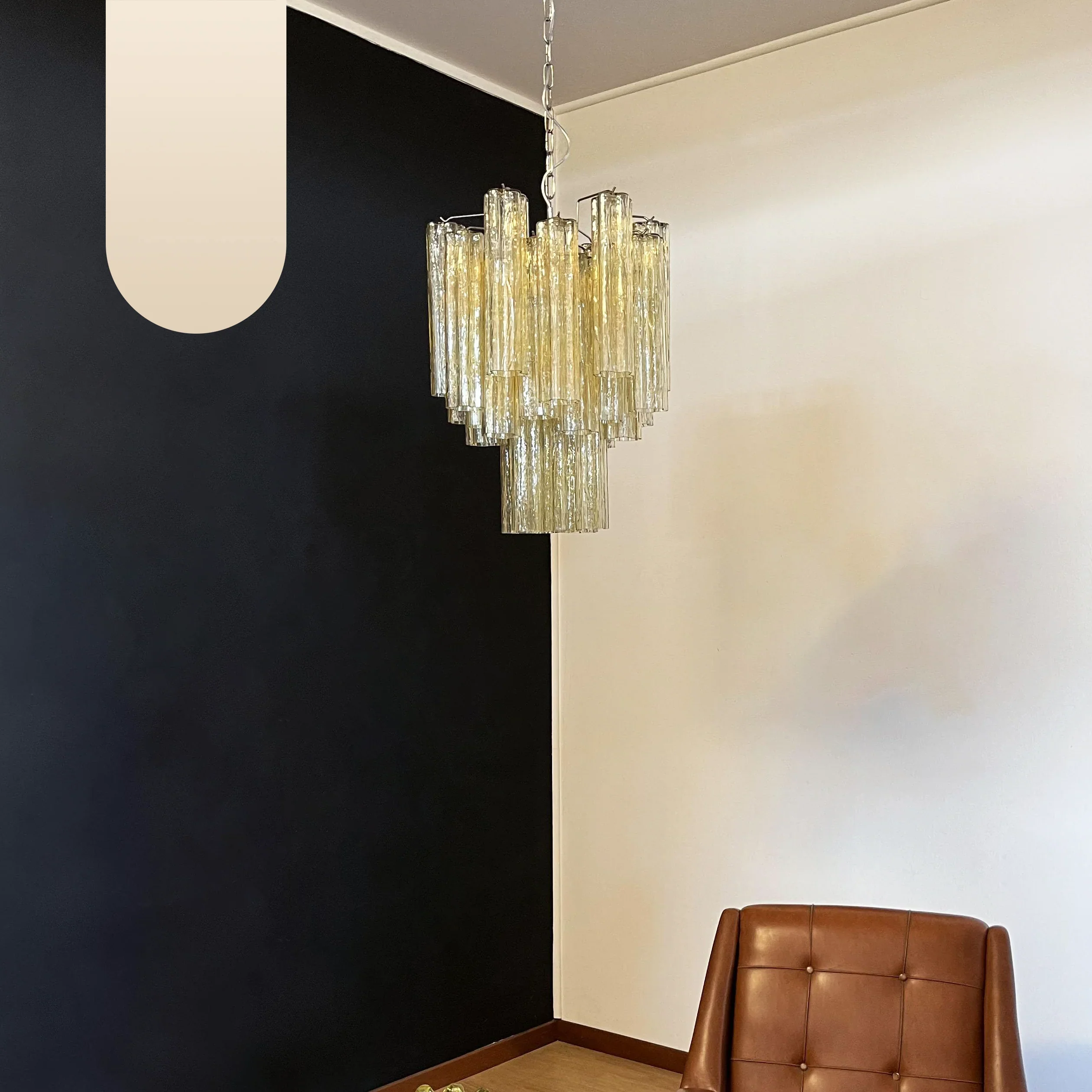 Fantastic Amber Murano Glass Tube Chandelier - Image 18