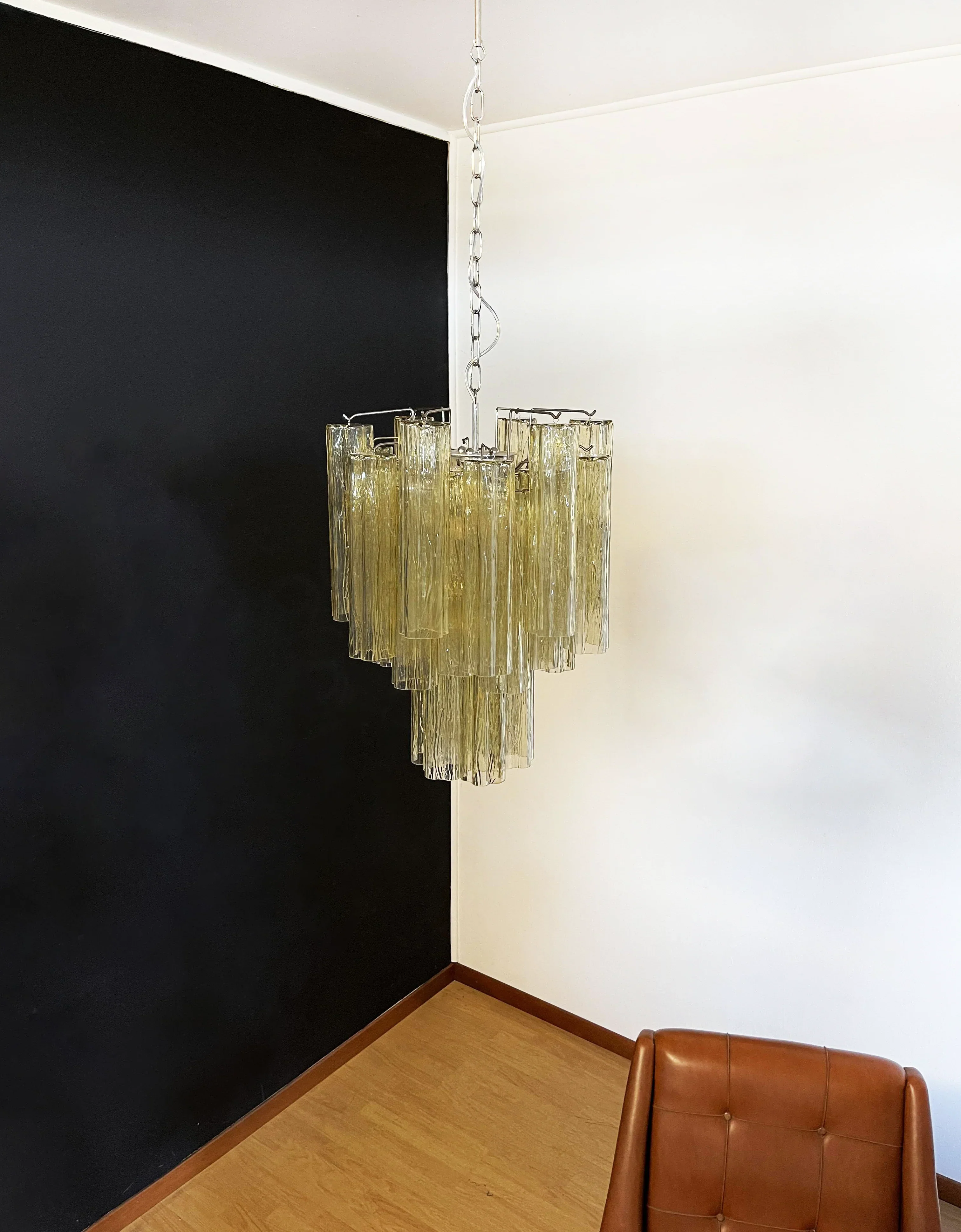 Fantastic Amber Murano Glass Tube Chandelier - Image 9