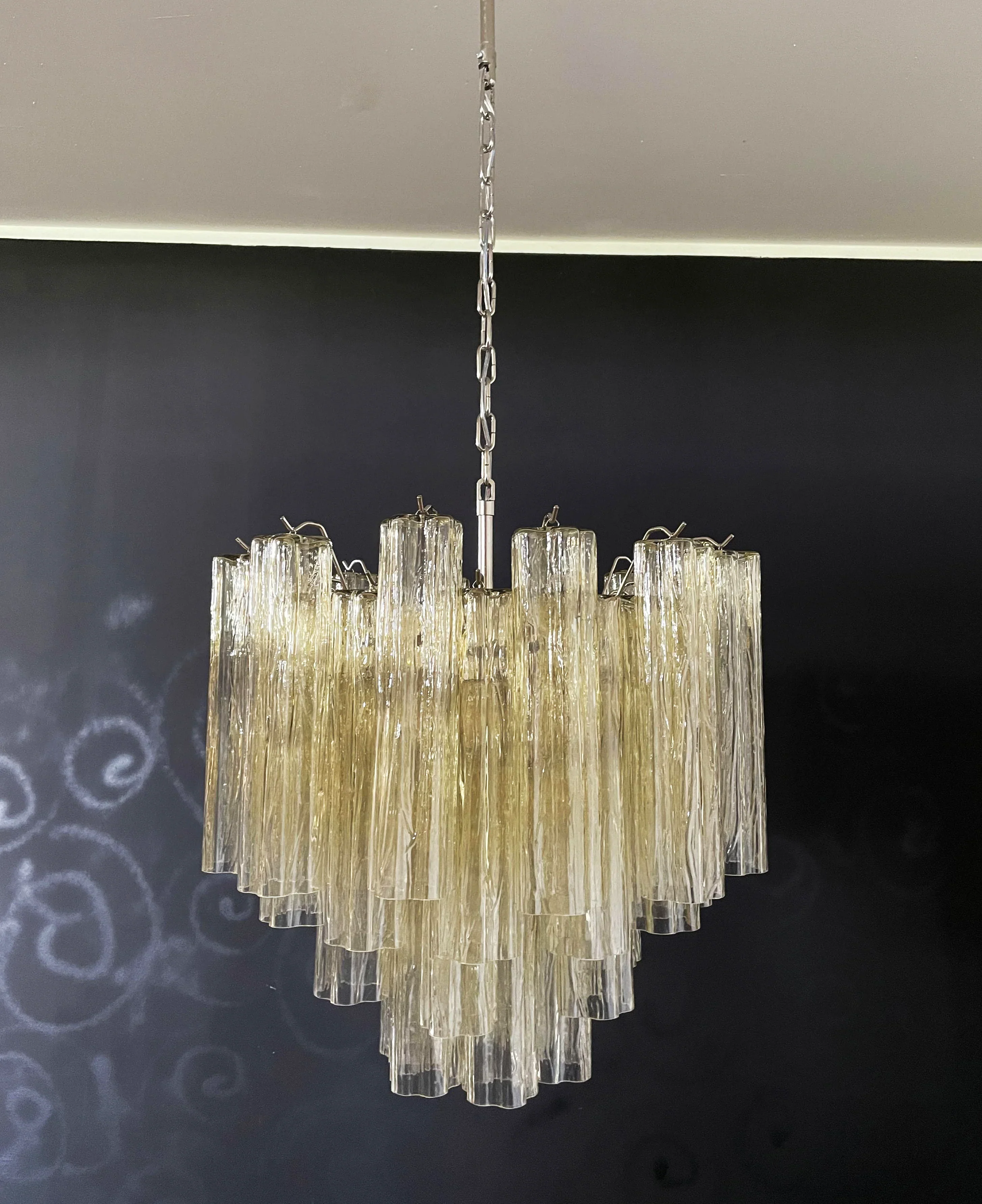 Fantastic Murano Amber Glass Tube Chandelier - Image 17