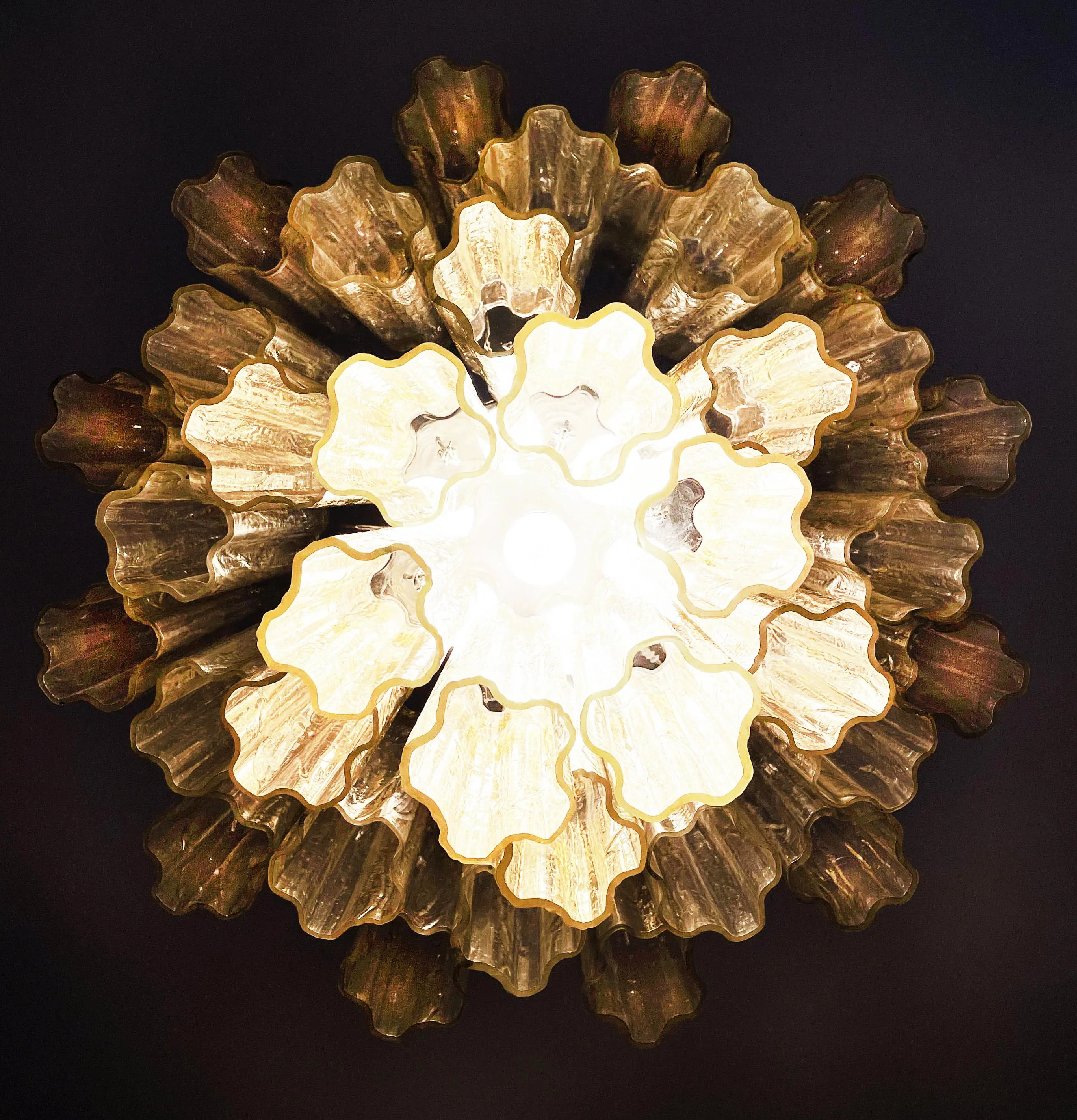 Fantastic Murano Amber Glass Tube Chandelier - Image 22