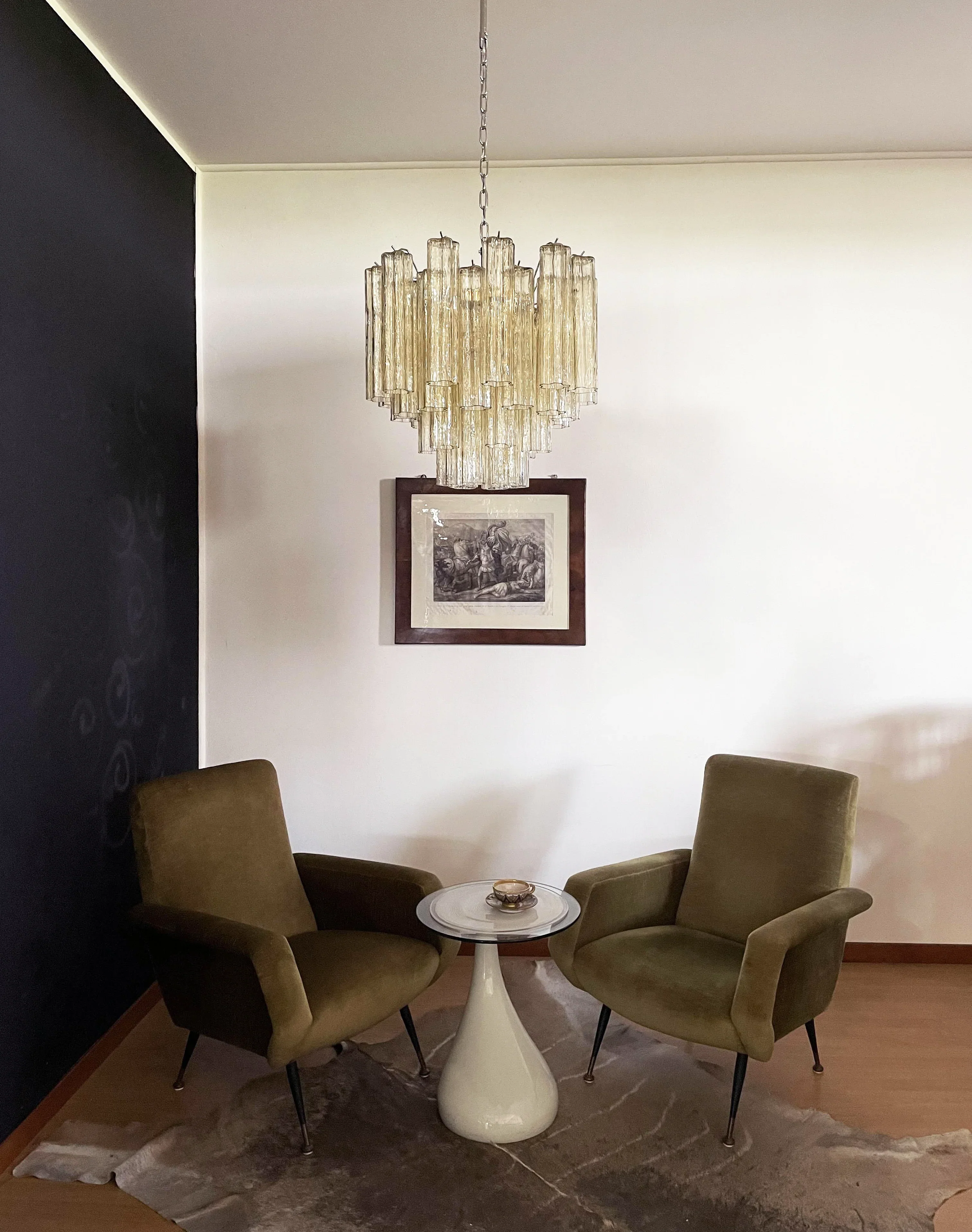 Fantastic Murano Amber Glass Tube Chandelier - Image 3