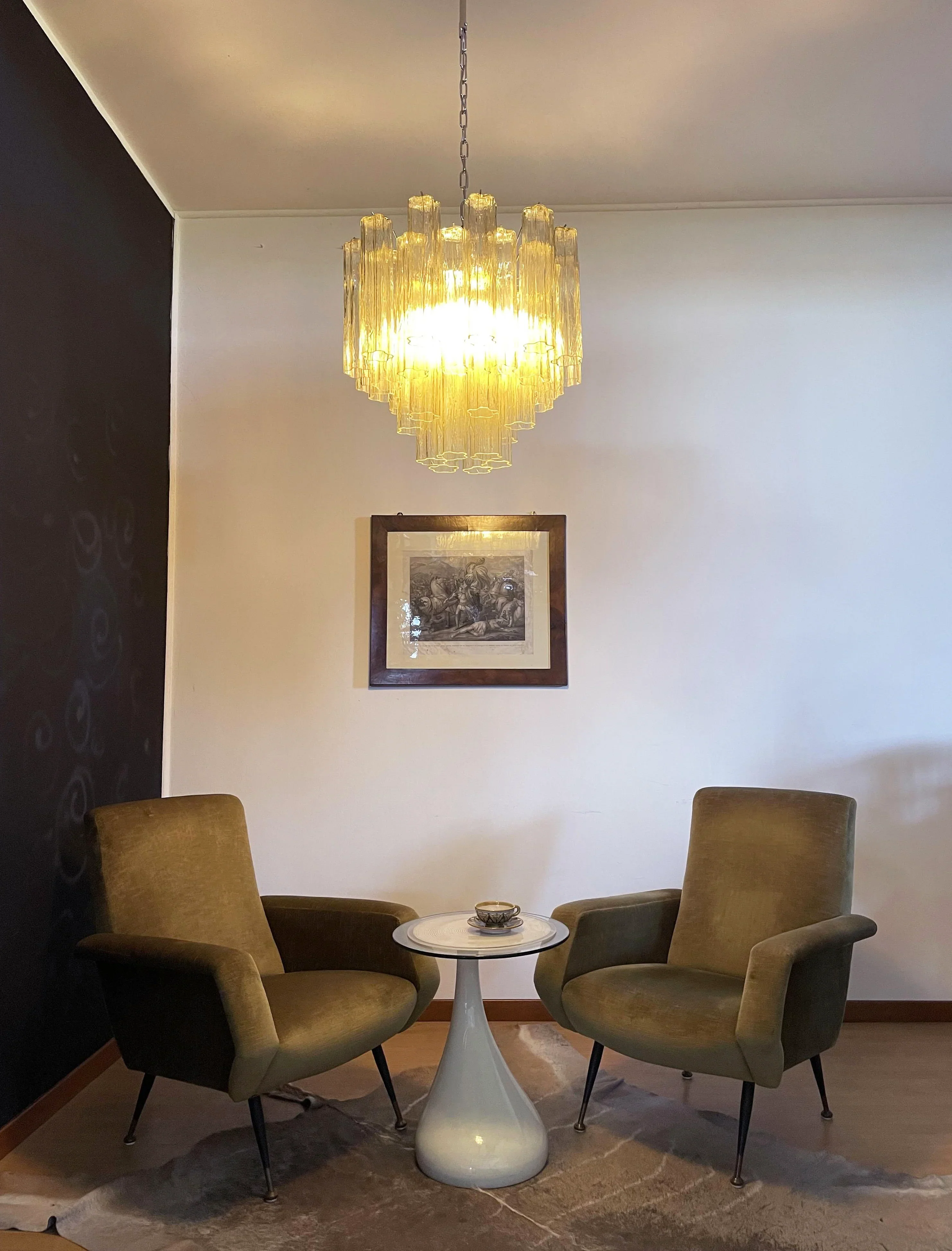 Fantastic Murano Amber Glass Tube Chandelier - Image 4