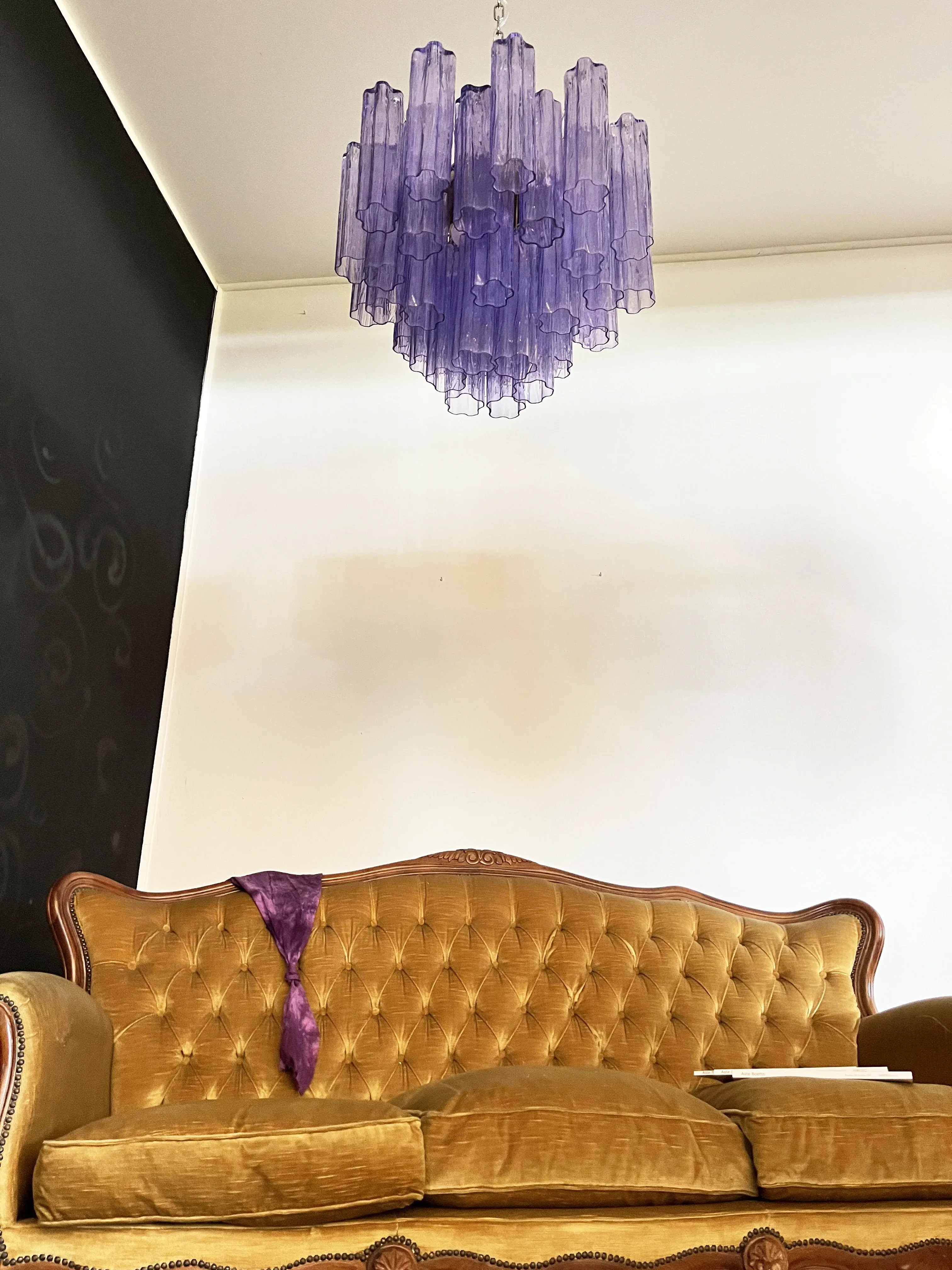 Fantastic Murano Amethyst Glass Tube Chandelier - Image 7