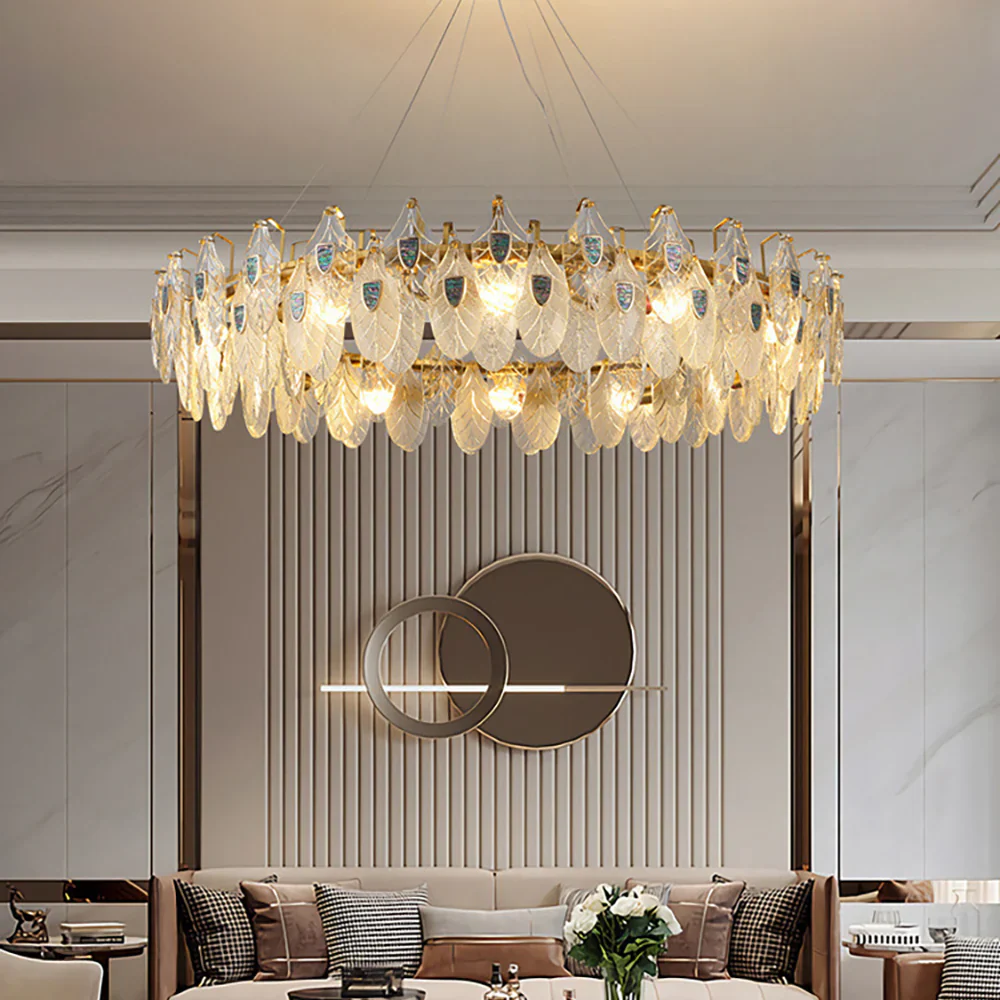 Feather Crystal Abalone Chandelier - Image 3