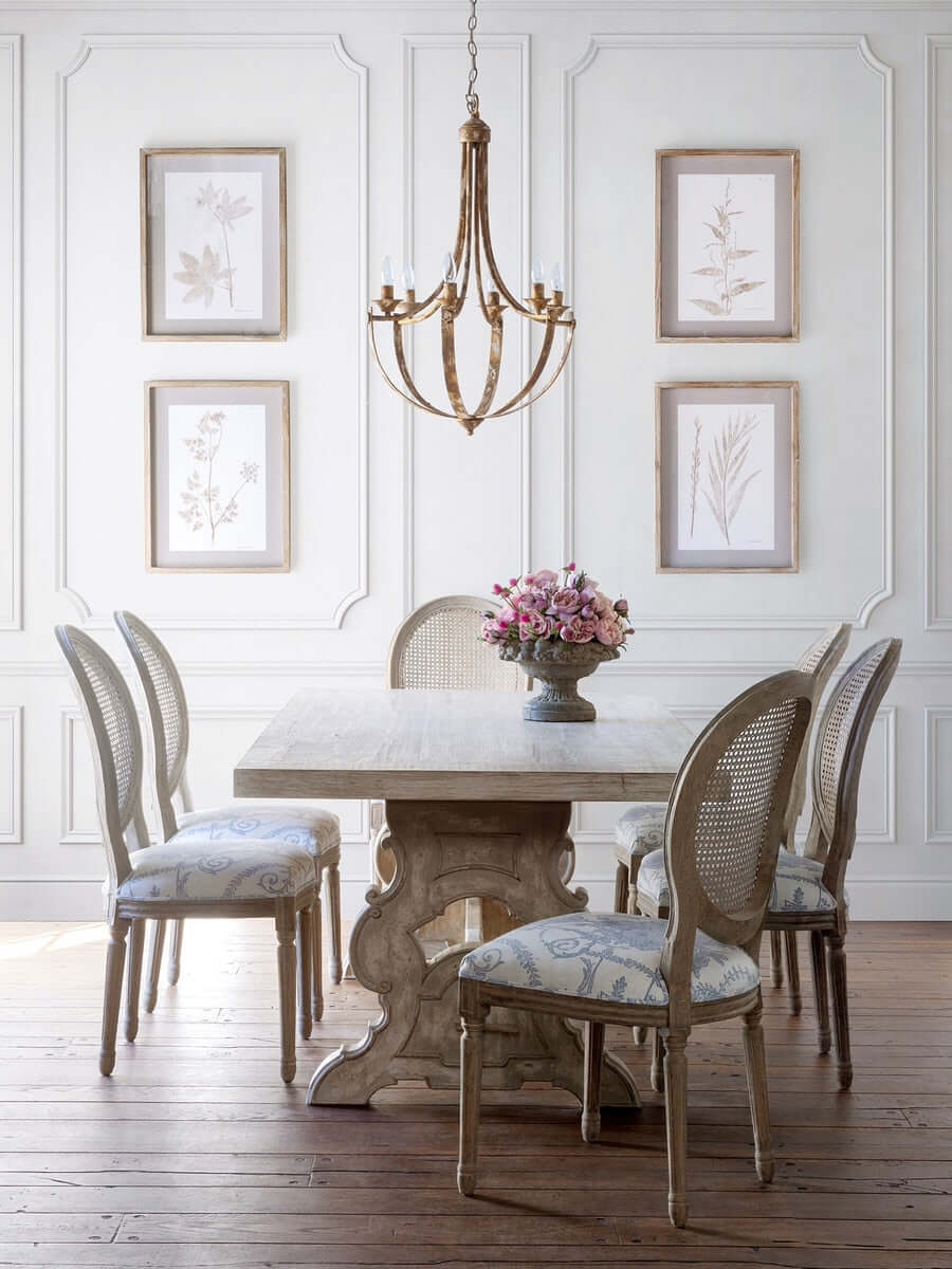 French Country Farmhouse Chandelier in Antique Gold Iron - Image 5