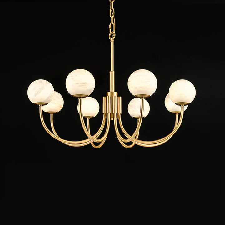 Gold Alabaster Round Chandelier - Image 16