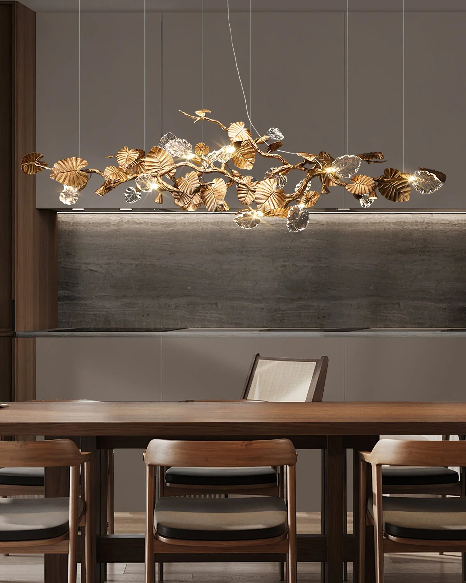 Gold Leaf Chandelier - Image 6