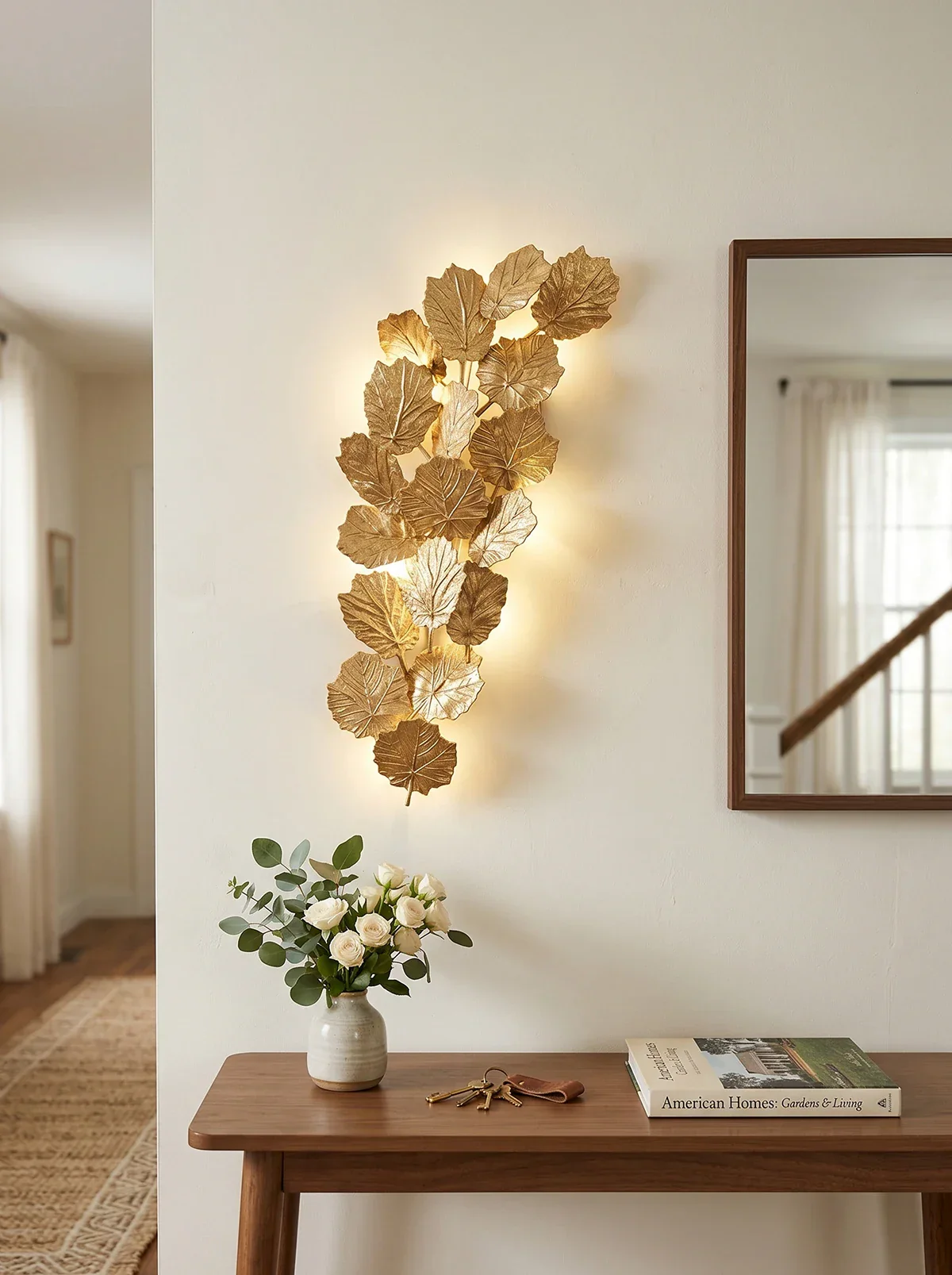 Gold Leaf Handmade Wall Sconce - Image 2