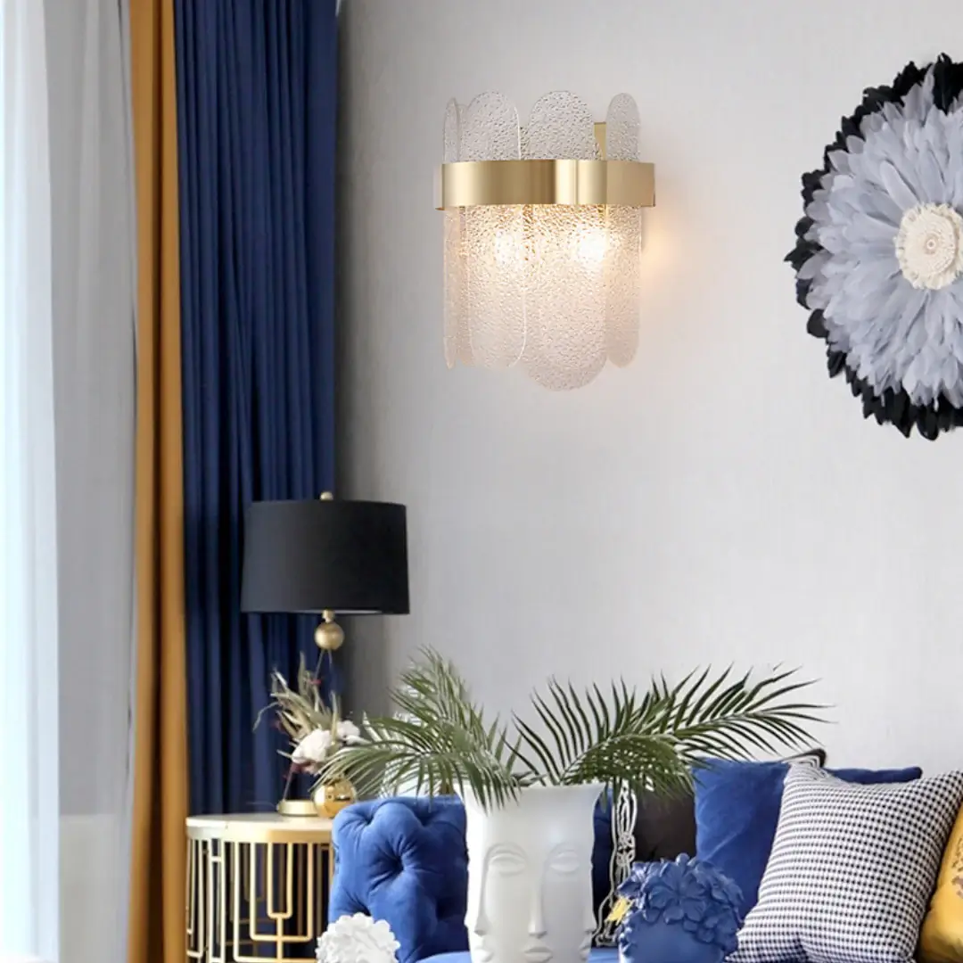 Gold Oval Glass Wall Lamp - Image 6
