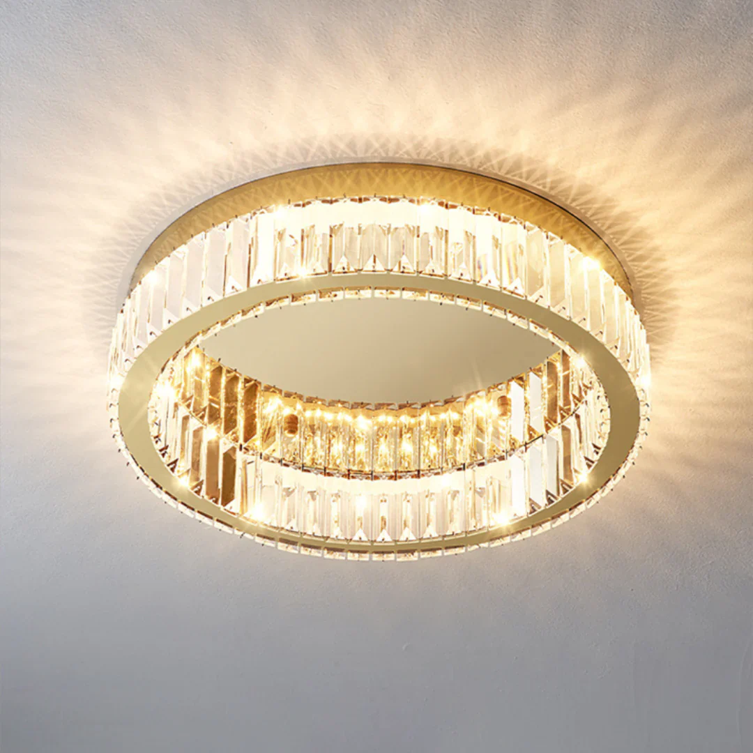 Gold Round Crystal Ceiling Light - Image 19