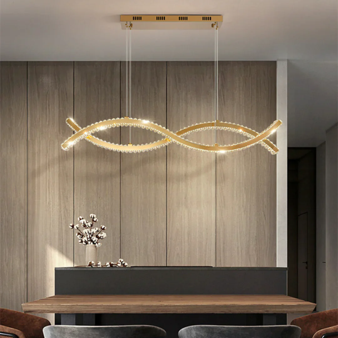 Gold Wave Crystal Chandelier - Image 9
