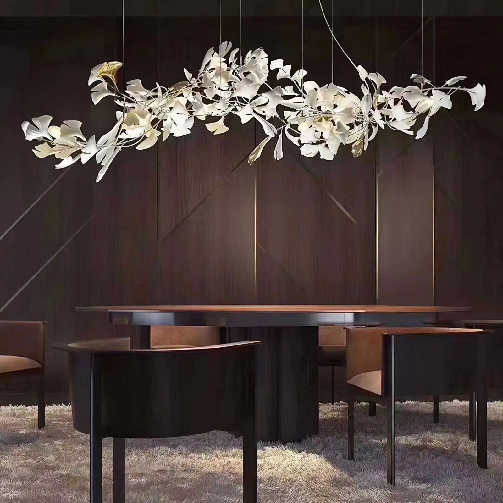 Gold White Leaves Combination Gingko Chandeliers - Image 14