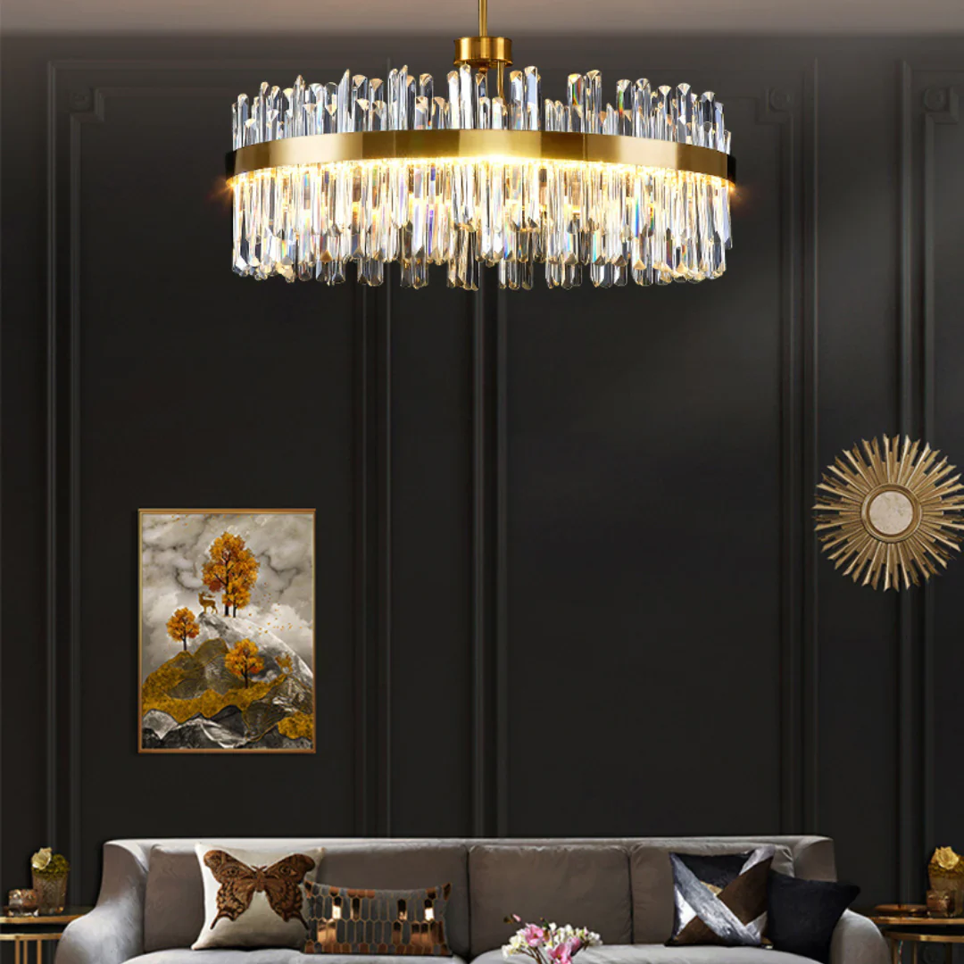 Golden Round Crystal Chandelier - Image 12